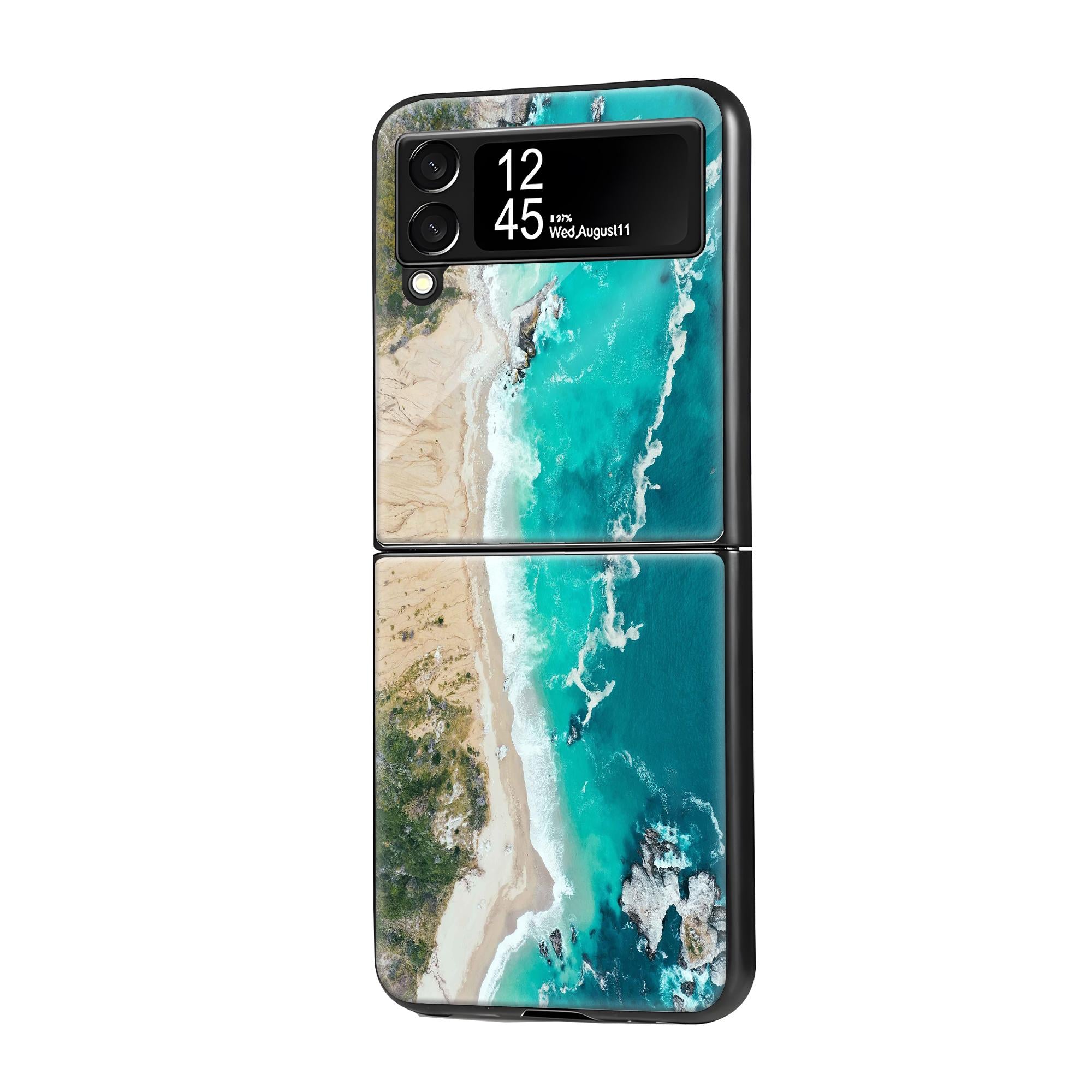 Ocean Waves Samsung Z Flip Glass Case image 0 Main image
