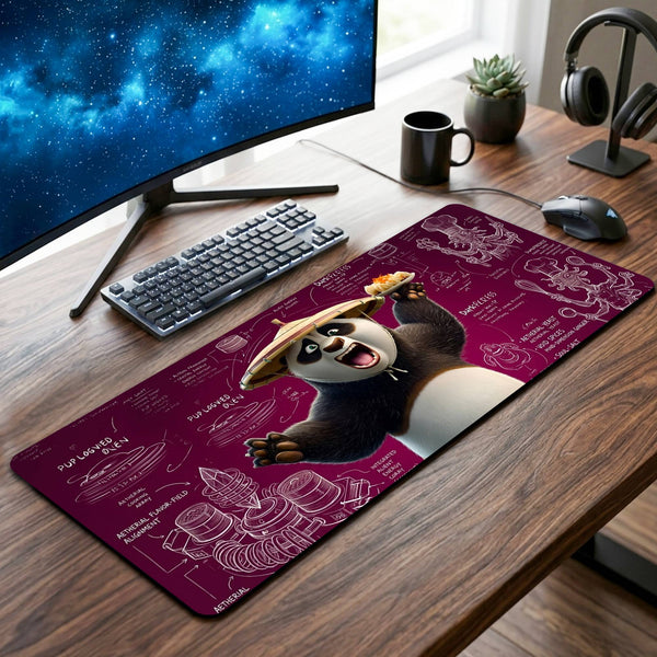 Foodie Panda Desk Mat - 12 x 32 Inch image
