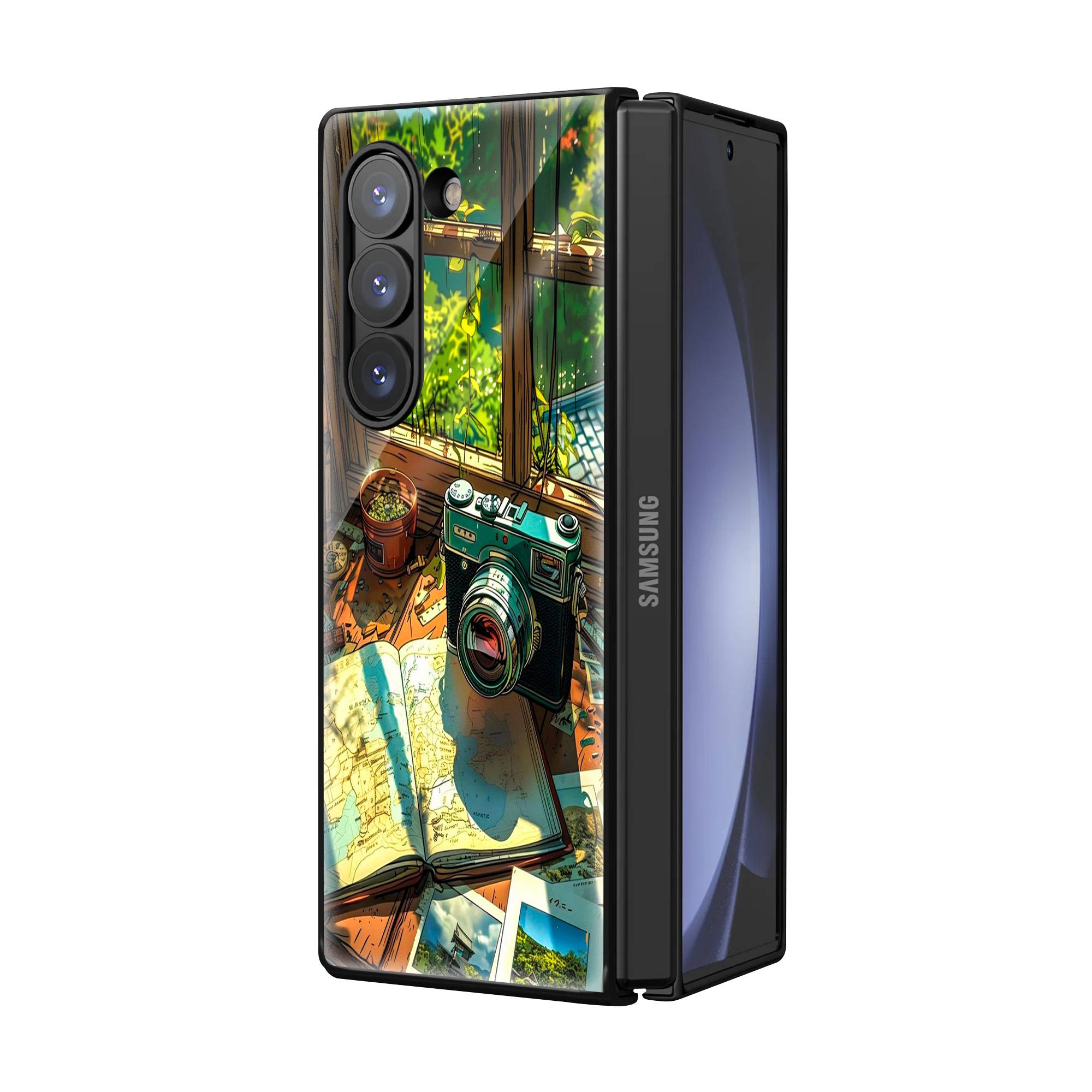 Travel Camera Samsung Z Fold Glass Case Secondary image