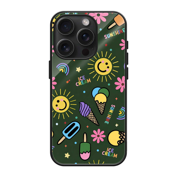 Ice Cream Pattern Glass Case image 0