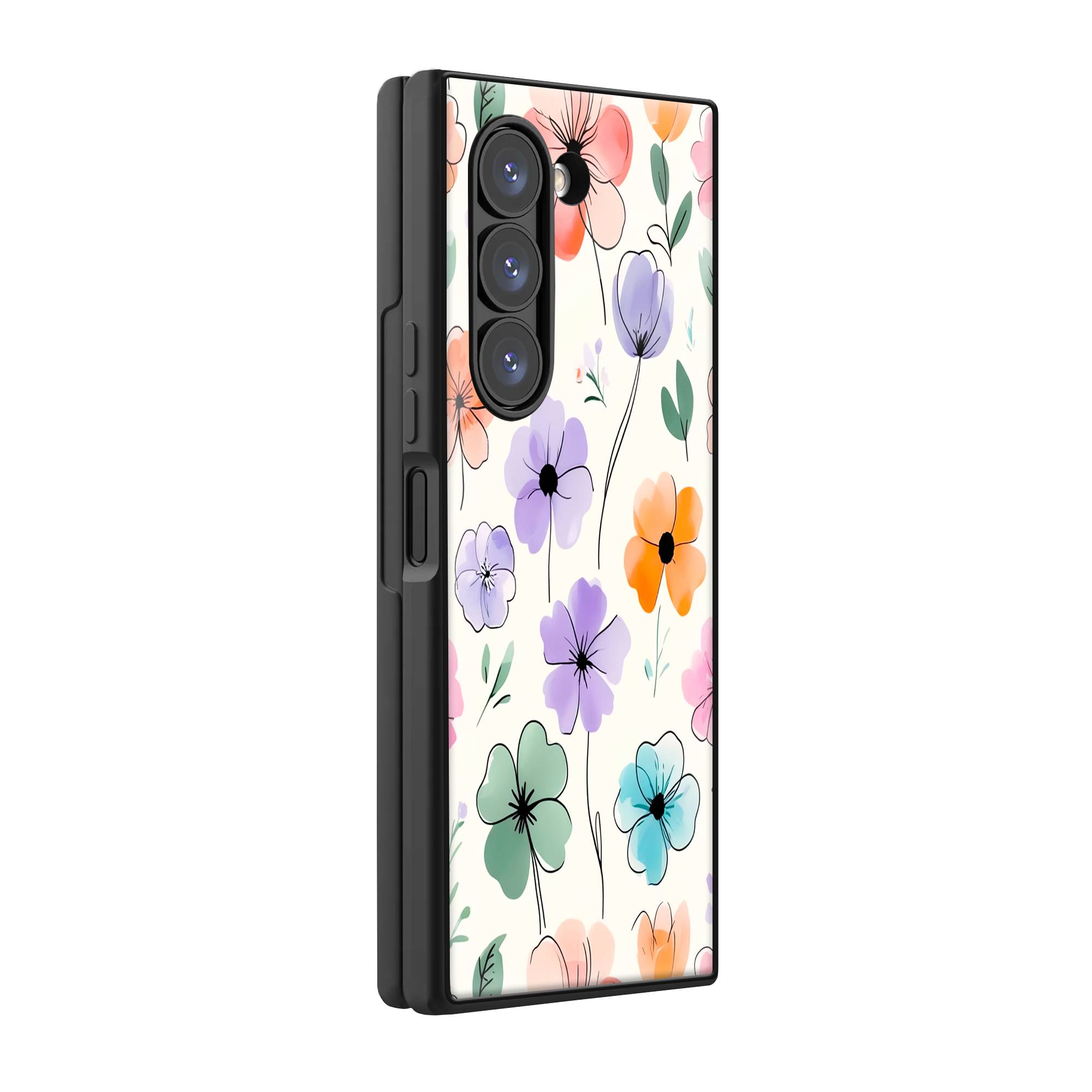 Watercolor Florals Samsung Z Fold Glass Case image 0 Main image