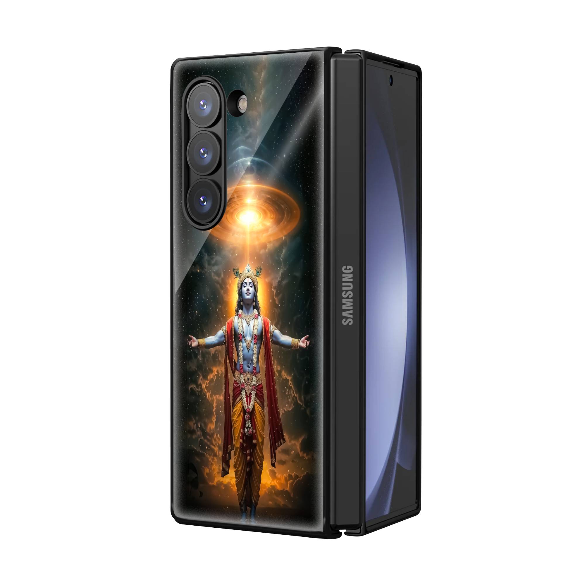 Lord Krishna Samsung Z Fold Glass Case image 1