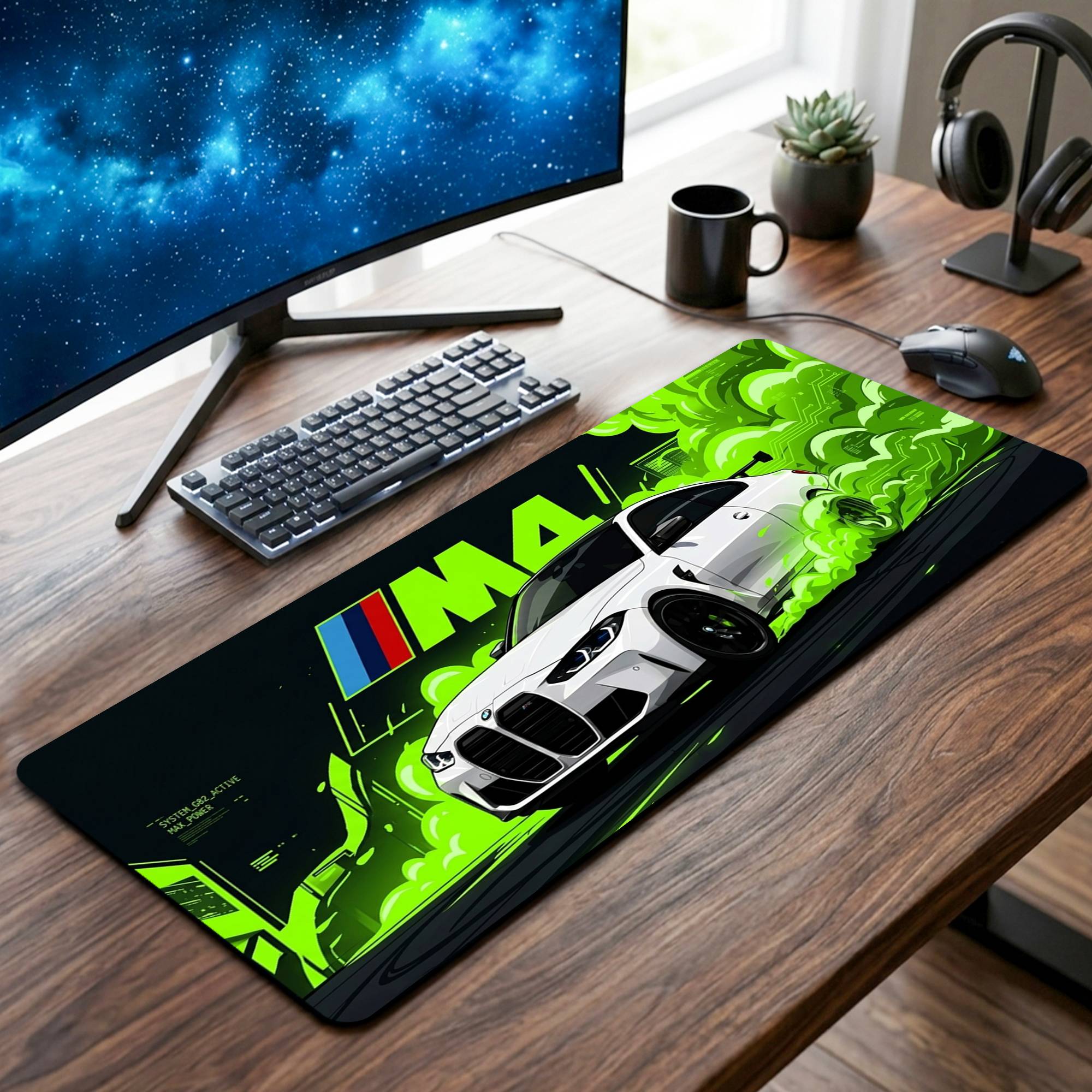 BMW M4 Desk Mat - 12 x 32 Inch image