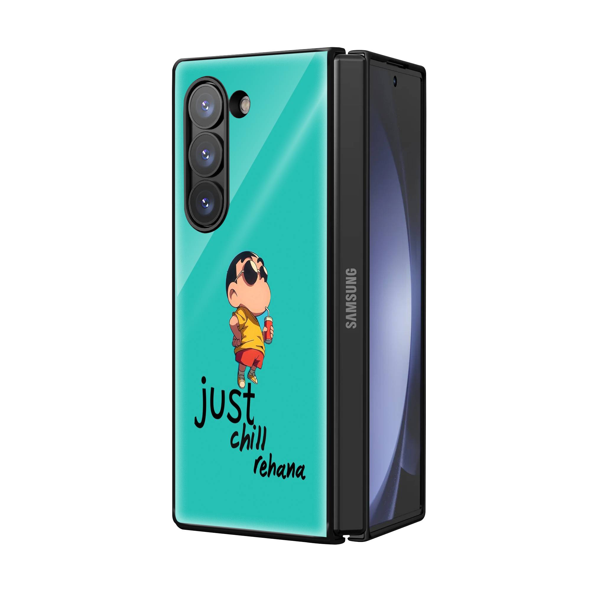 Crayon Shinchan Samsung Z Fold Glass Case Secondary image
