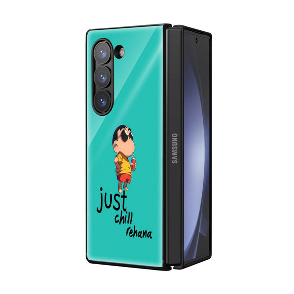 Crayon Shinchan Samsung Z Fold Glass Case image 1