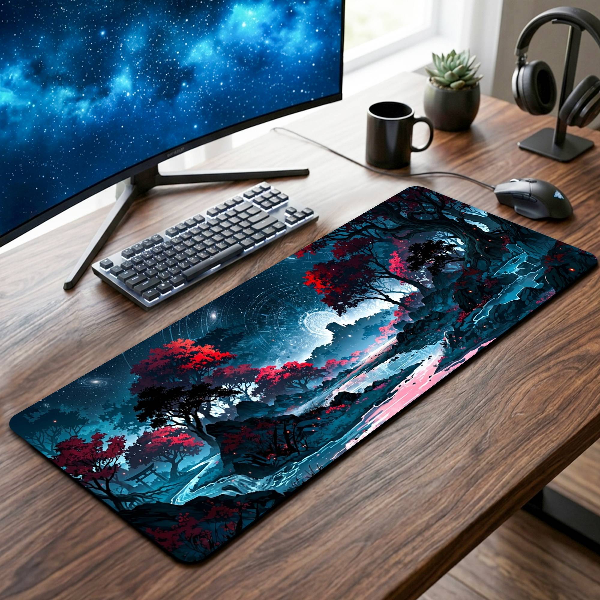 Magical Fortress Desk Mat - 12 x 32 Inch image