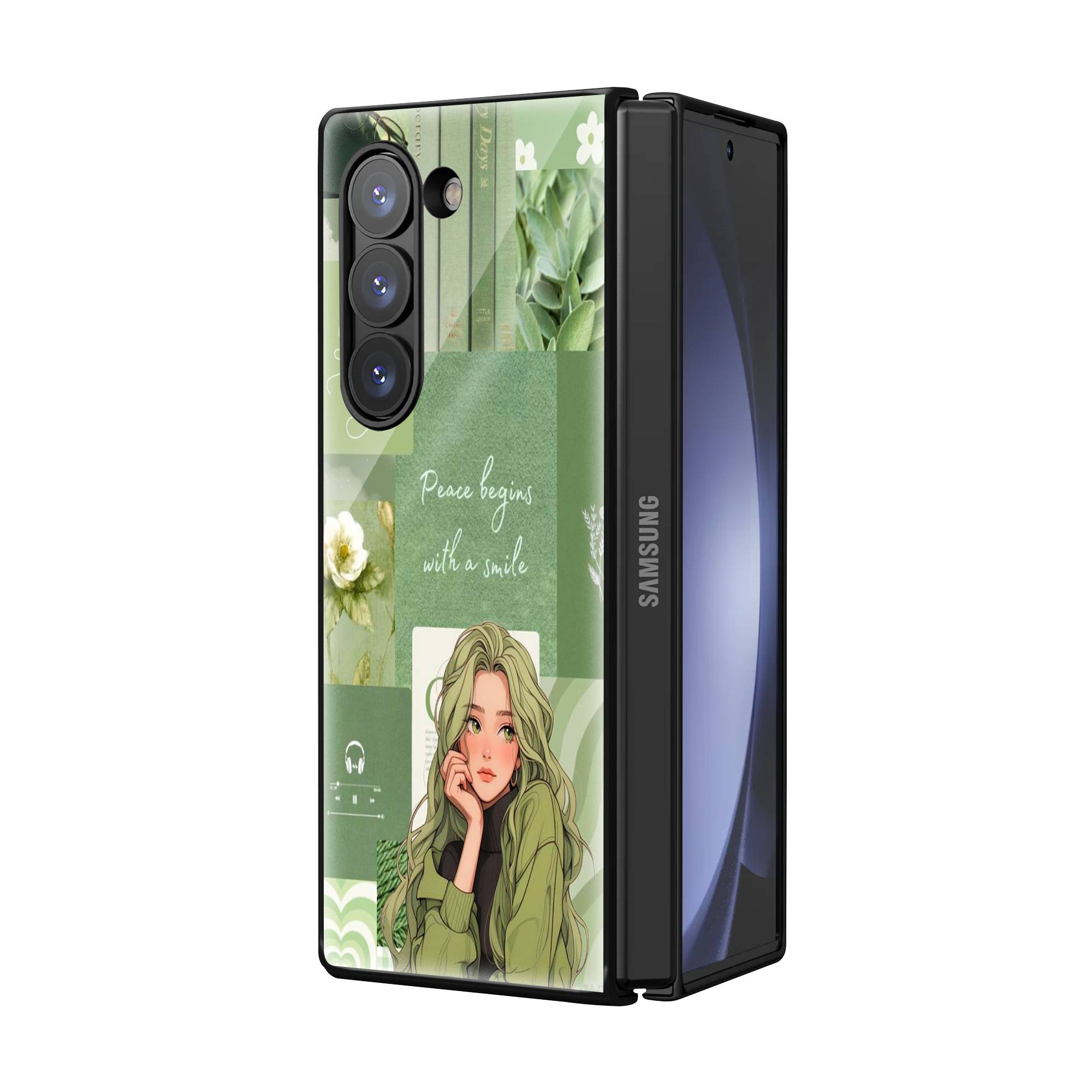 Peace Begins Samsung Z Fold Glass Case Secondary image