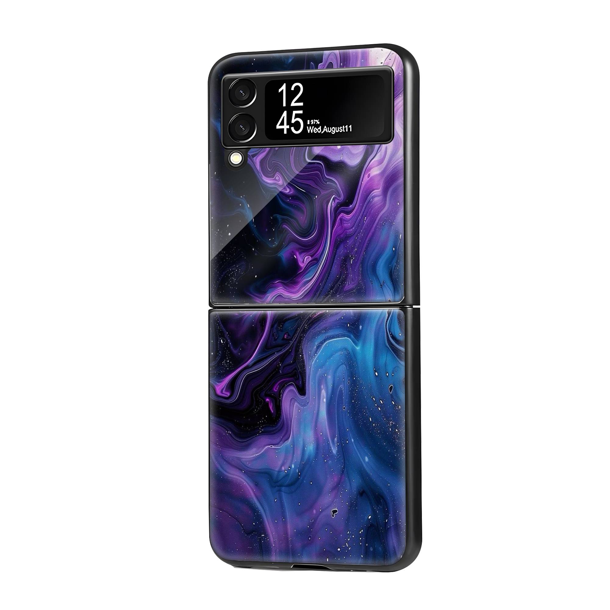 Color Strom Pattern Samsung Z Flip Glass Case image 0 Main image