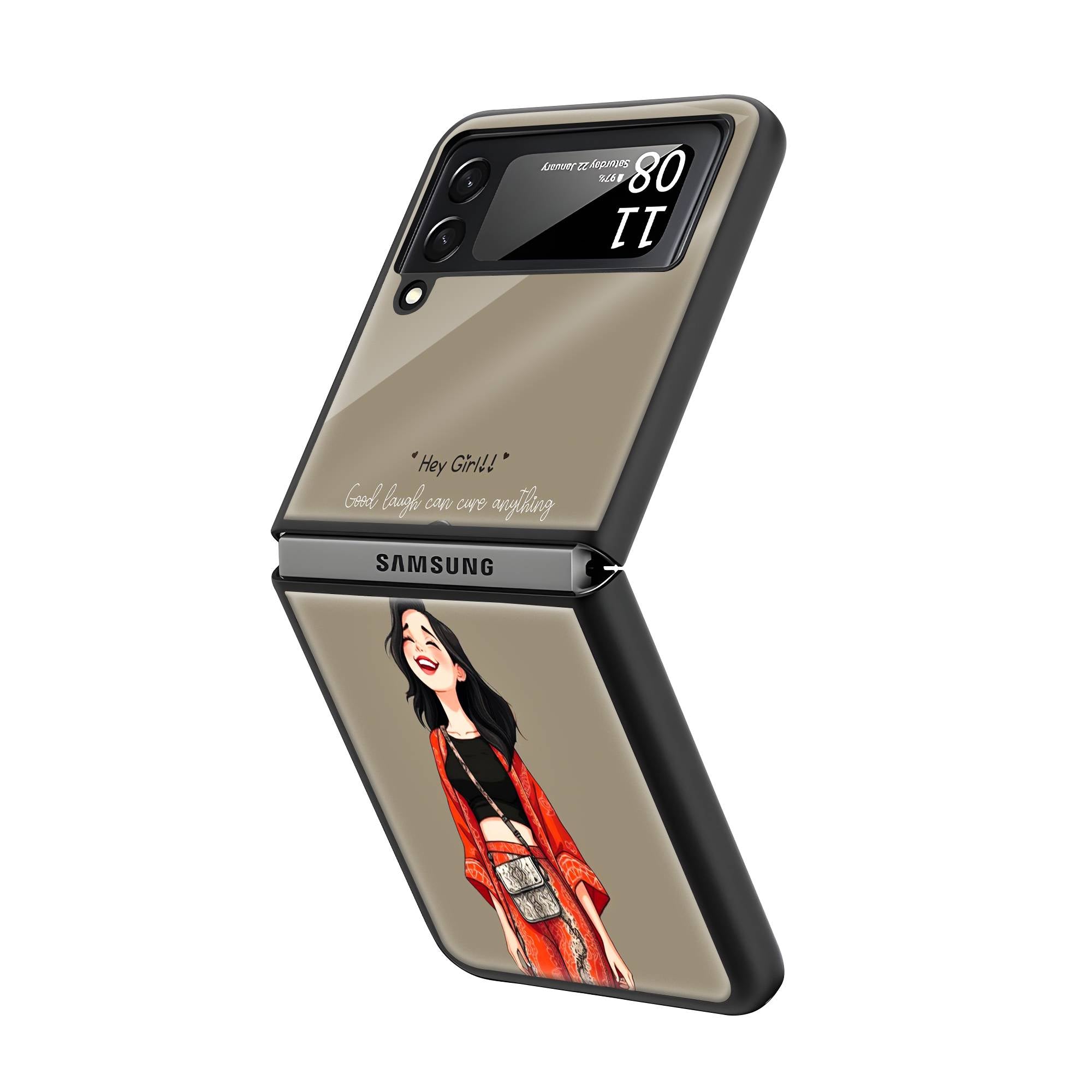Hey Girl Samsung Z Flip Glass Case Secondary image