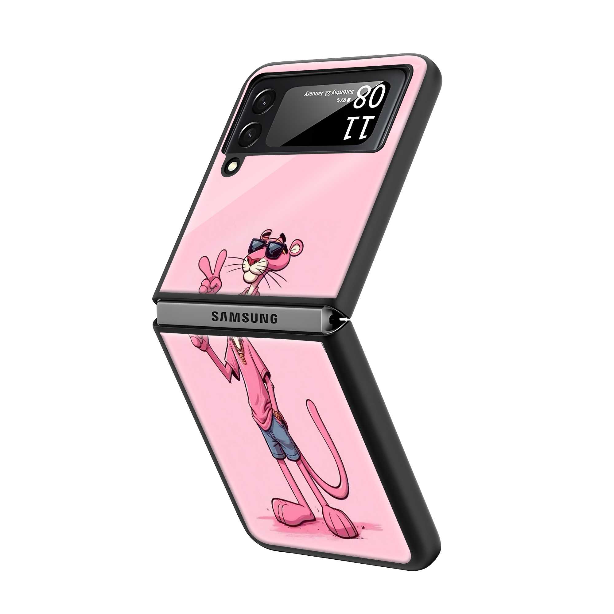 Pink Panther Samsung Z Flip Glass Case Secondary image