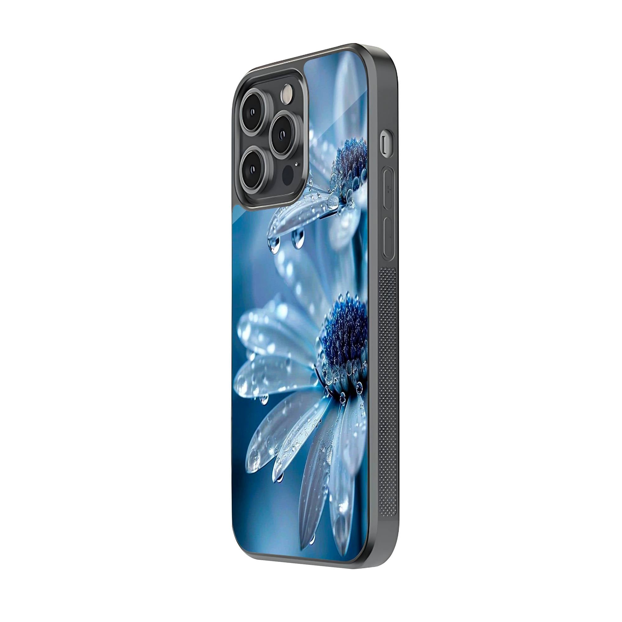 Blue Flowers Glass Case Secondary image