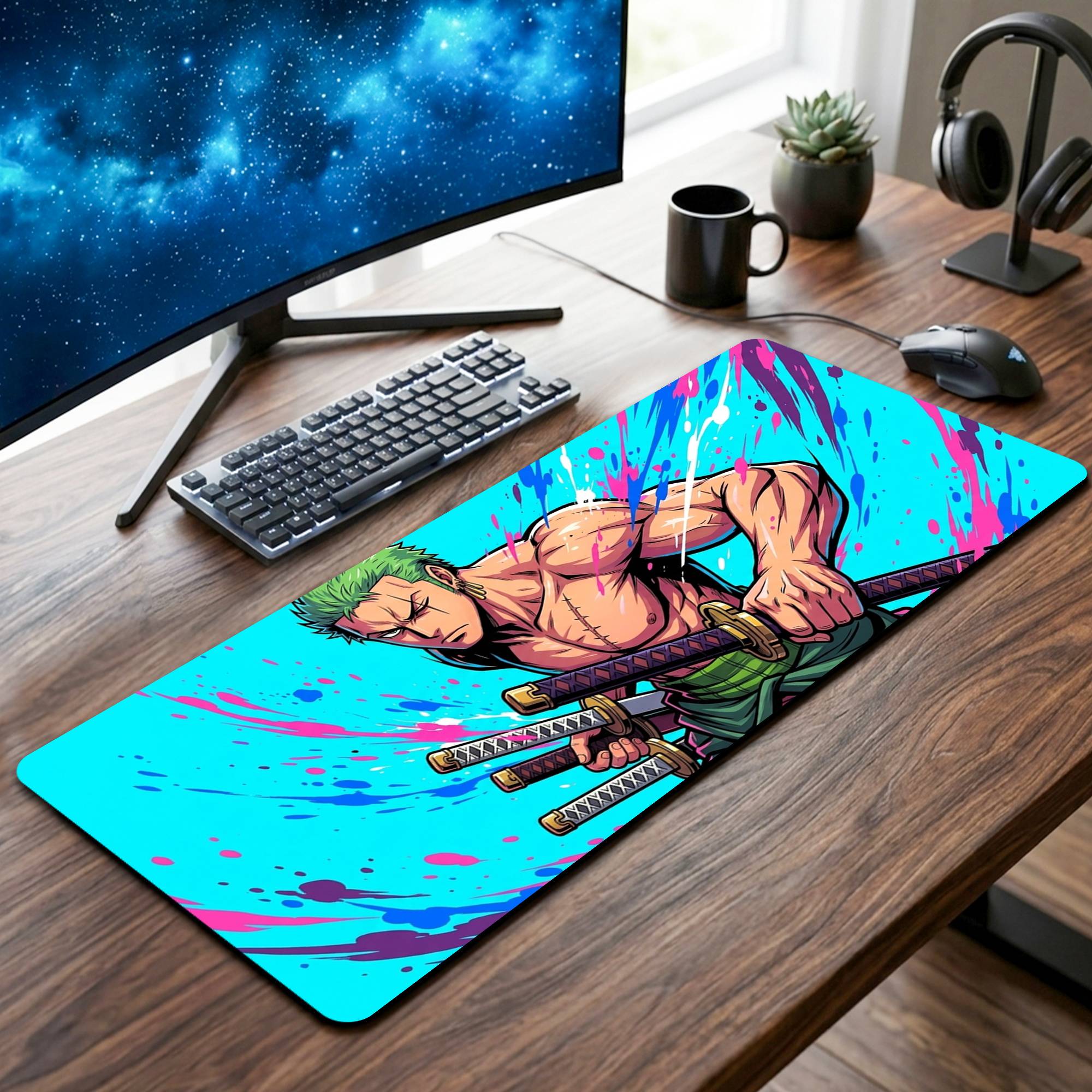Pirate Hunter Desk Mat - 12 x 32 Inch image