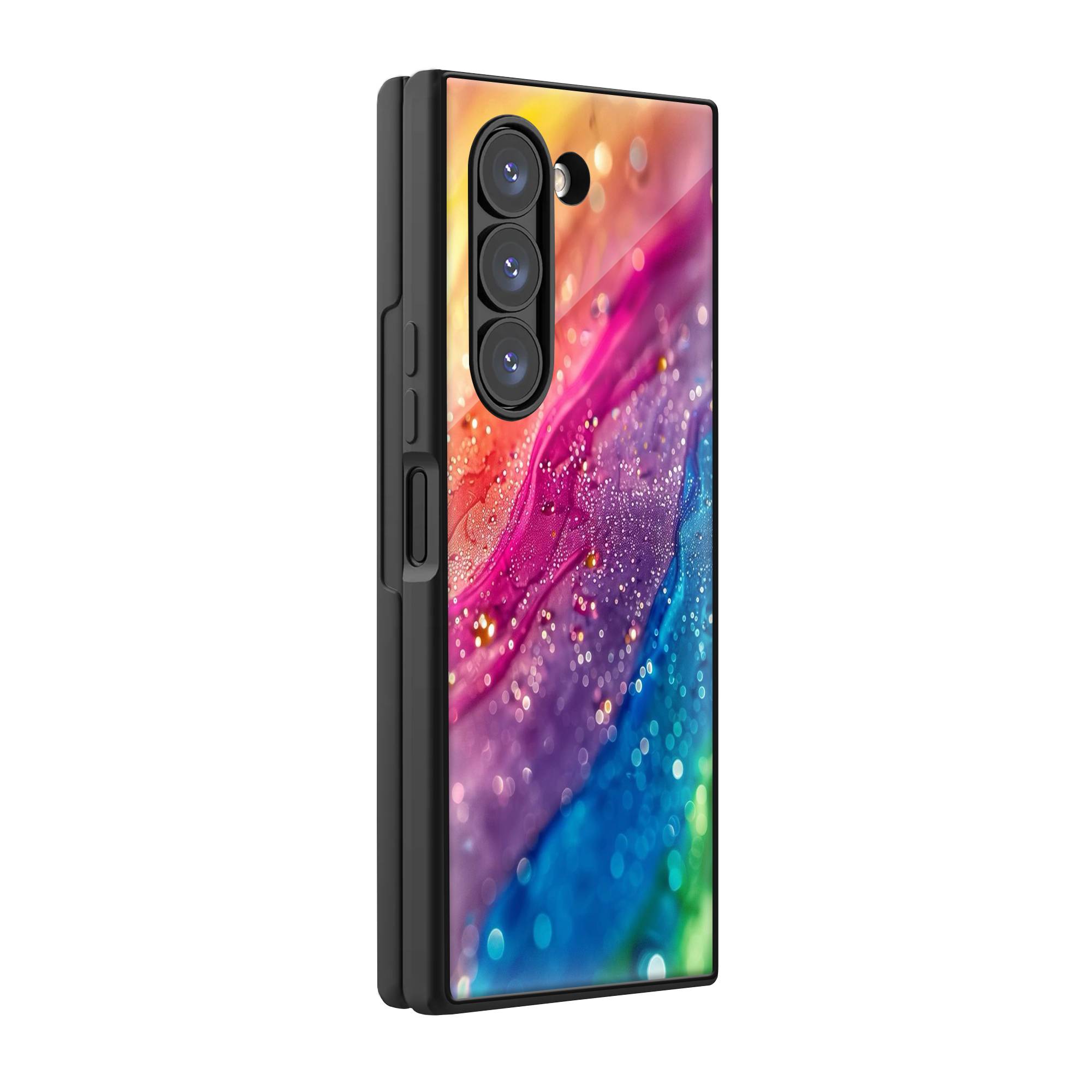 Bright Rainbow Samsung Z Fold Glass Case image 0