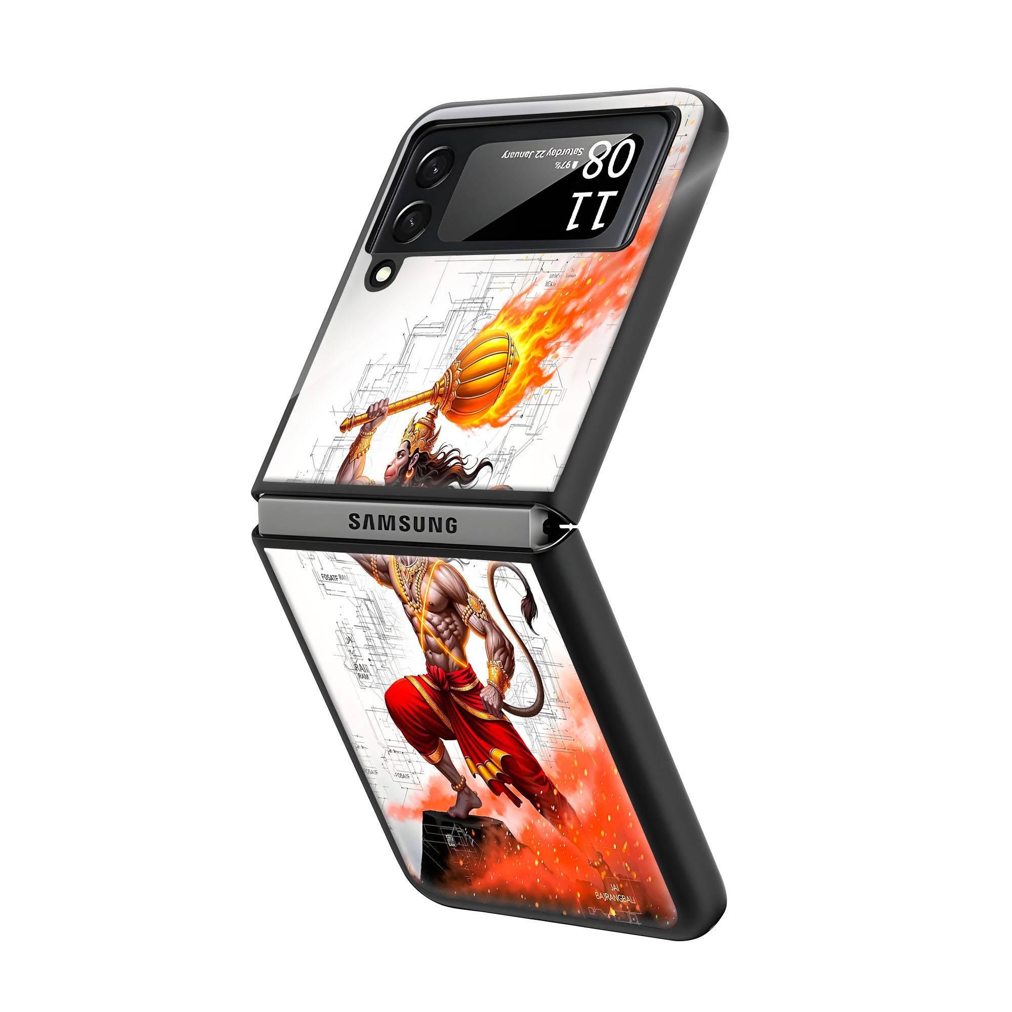 Bajrangbali Samsung Z Flip Glass Case Secondary image