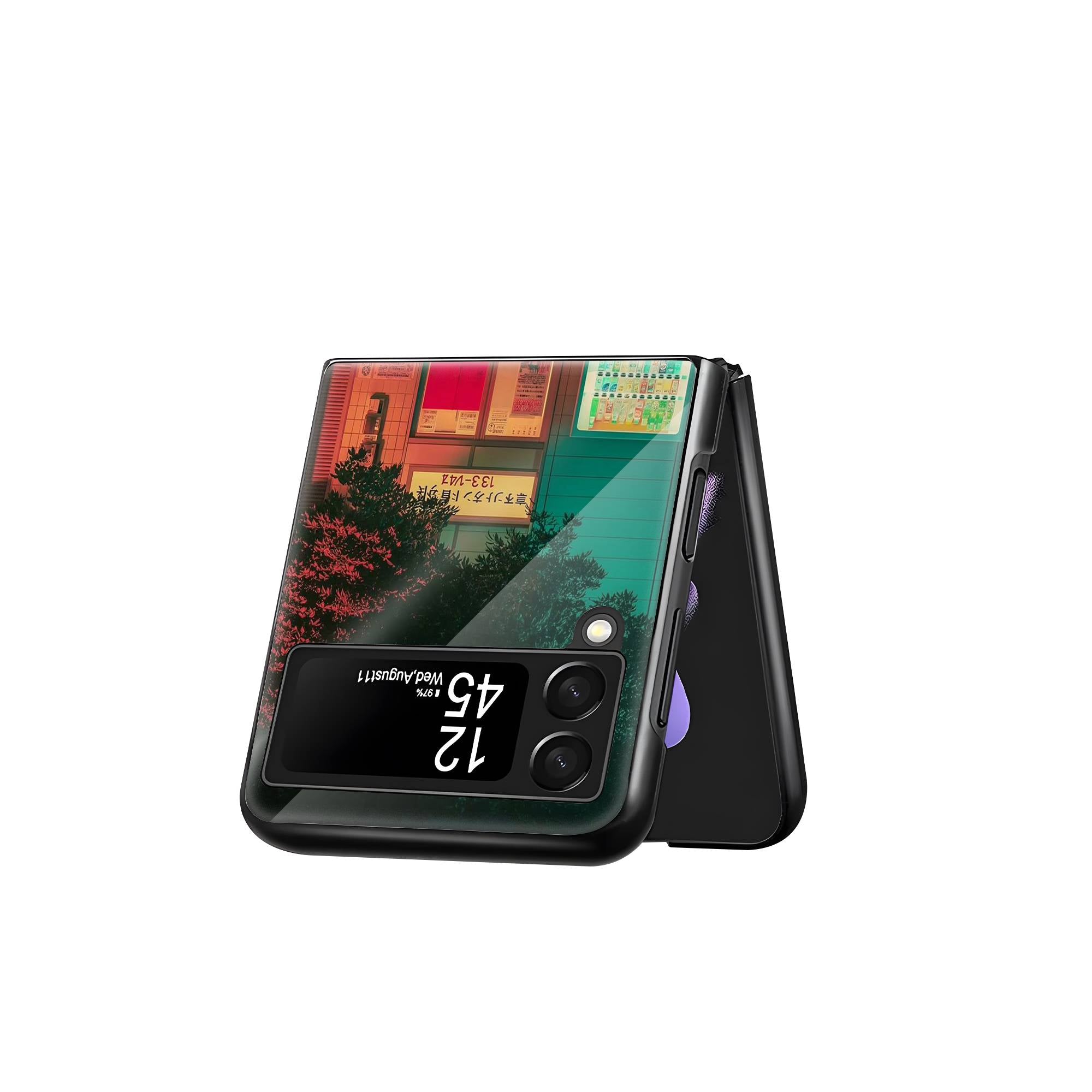 Retro Tokyo Samsung Z Flip Glass Case image 2