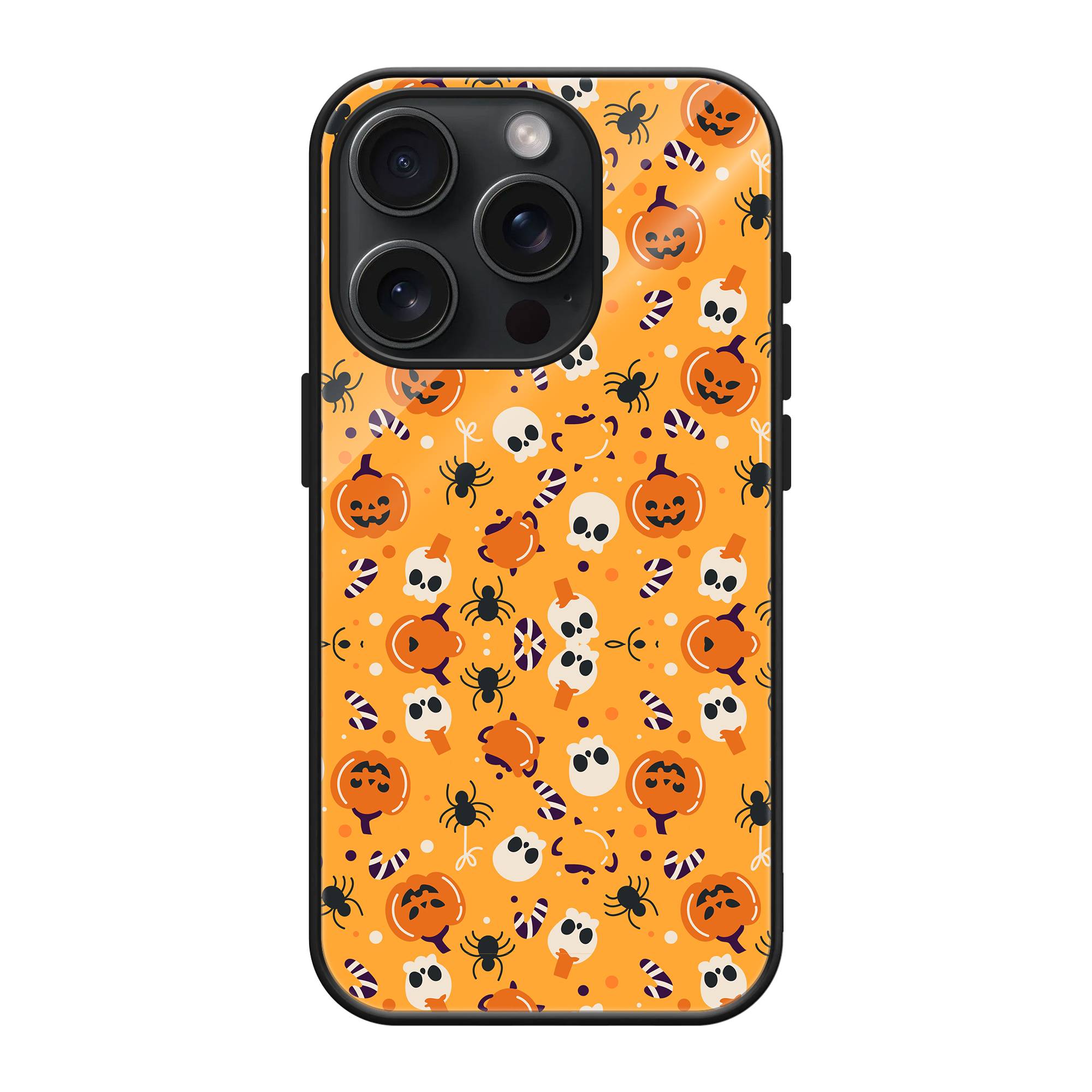 Cute Halloween Doodle Glass Case image 0 Main image