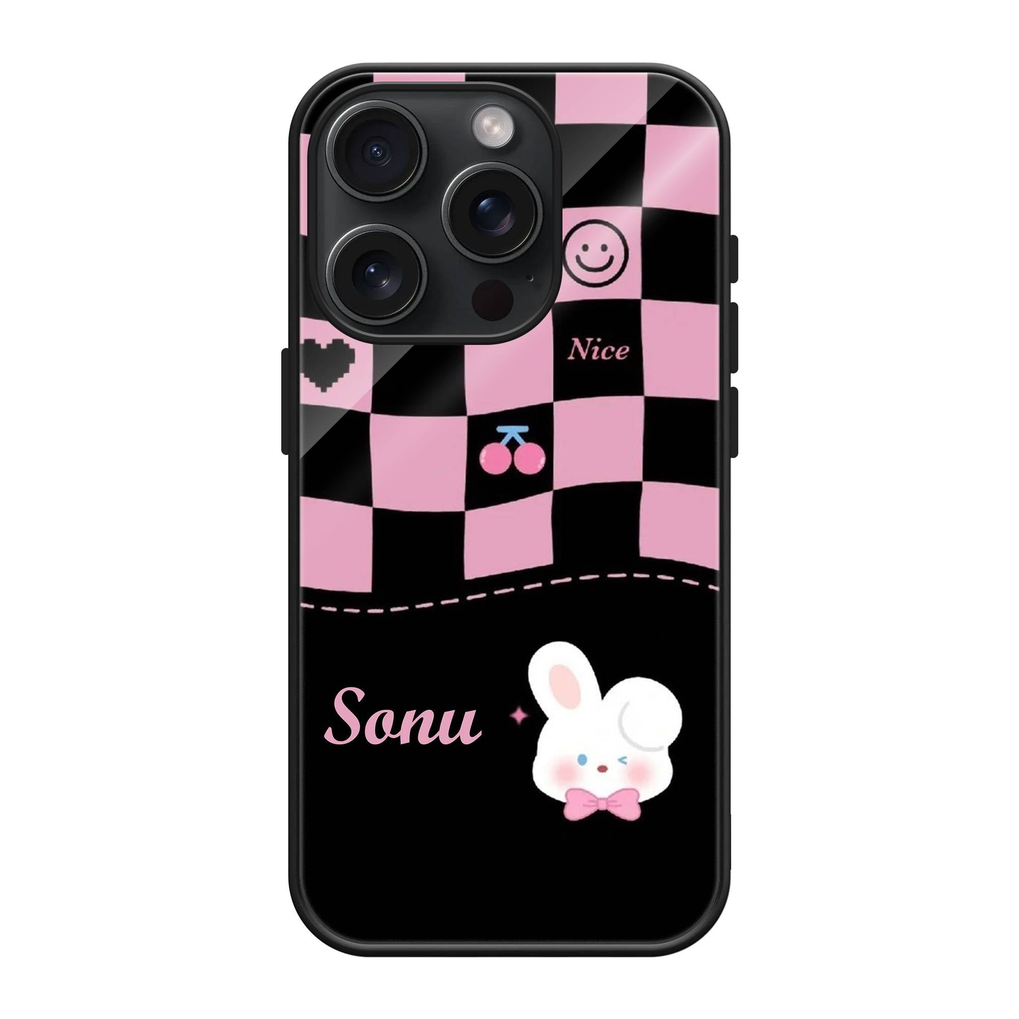 Blush Bunny Glass Name Case image 0 Main image