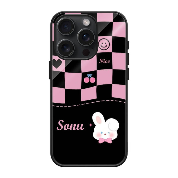 Blush Bunny Glass Name Case image 0