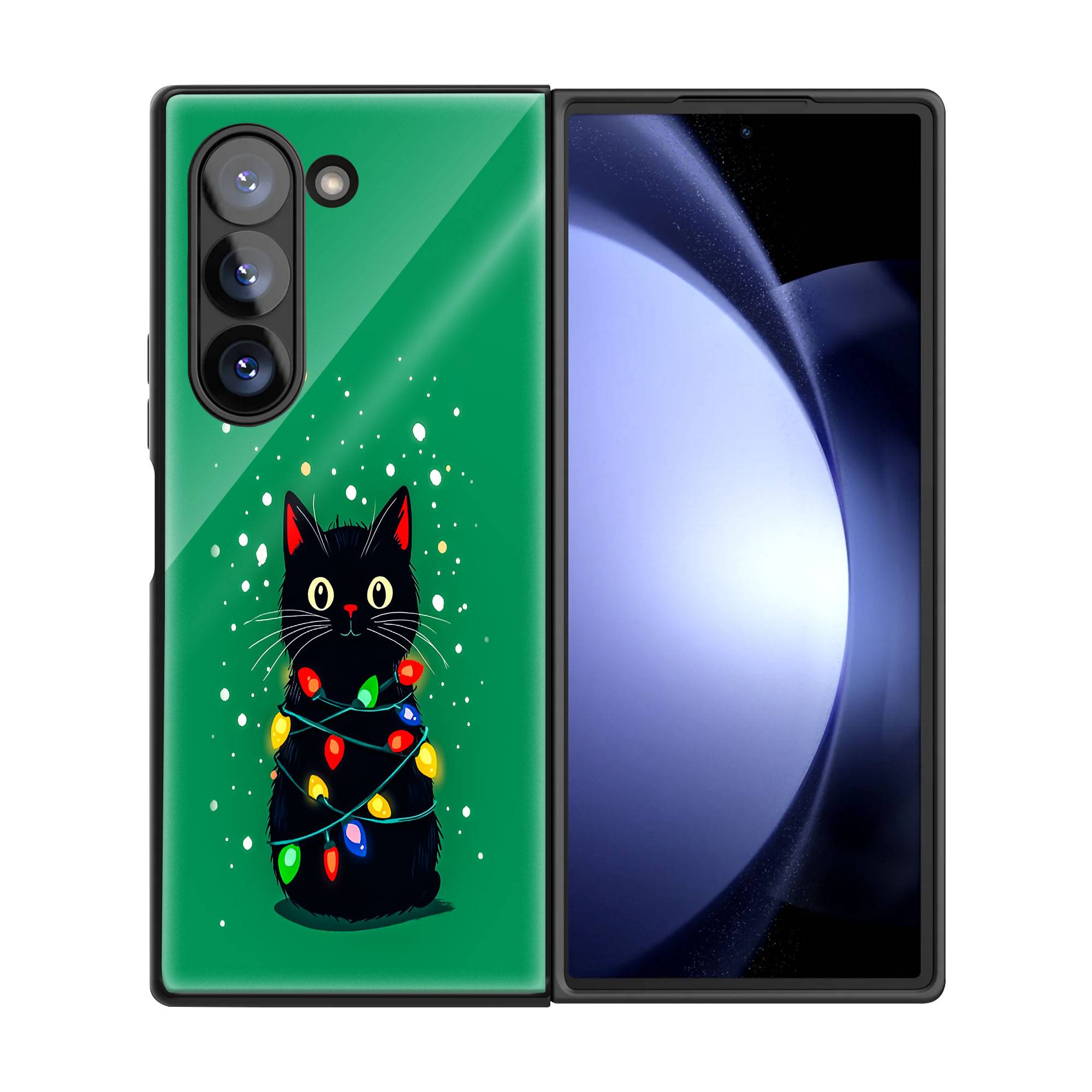 Christmas Cat Samsung Z Fold Glass Case image 2