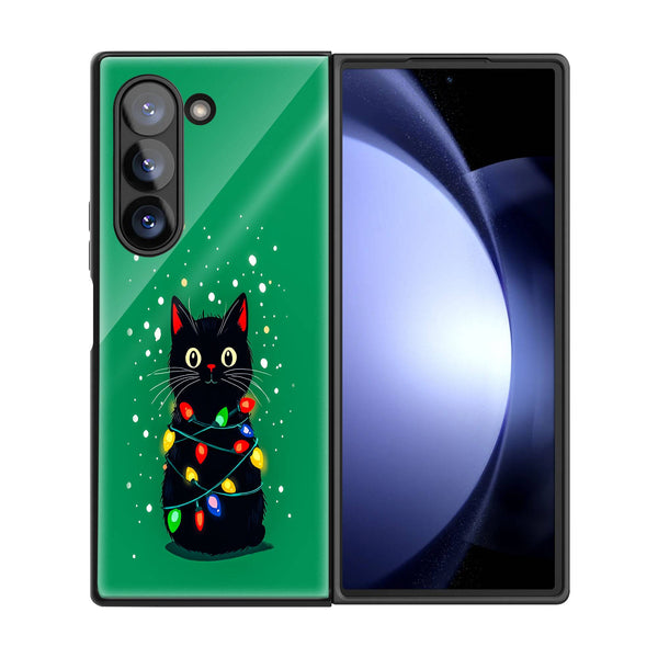 Christmas Cat Samsung Z Fold Glass Case image 2