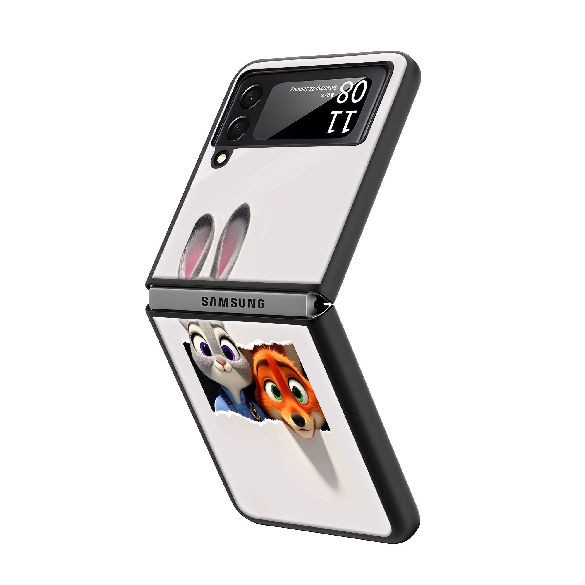 Zootopia Duo Samsung Z Flip Glass Case Secondary image