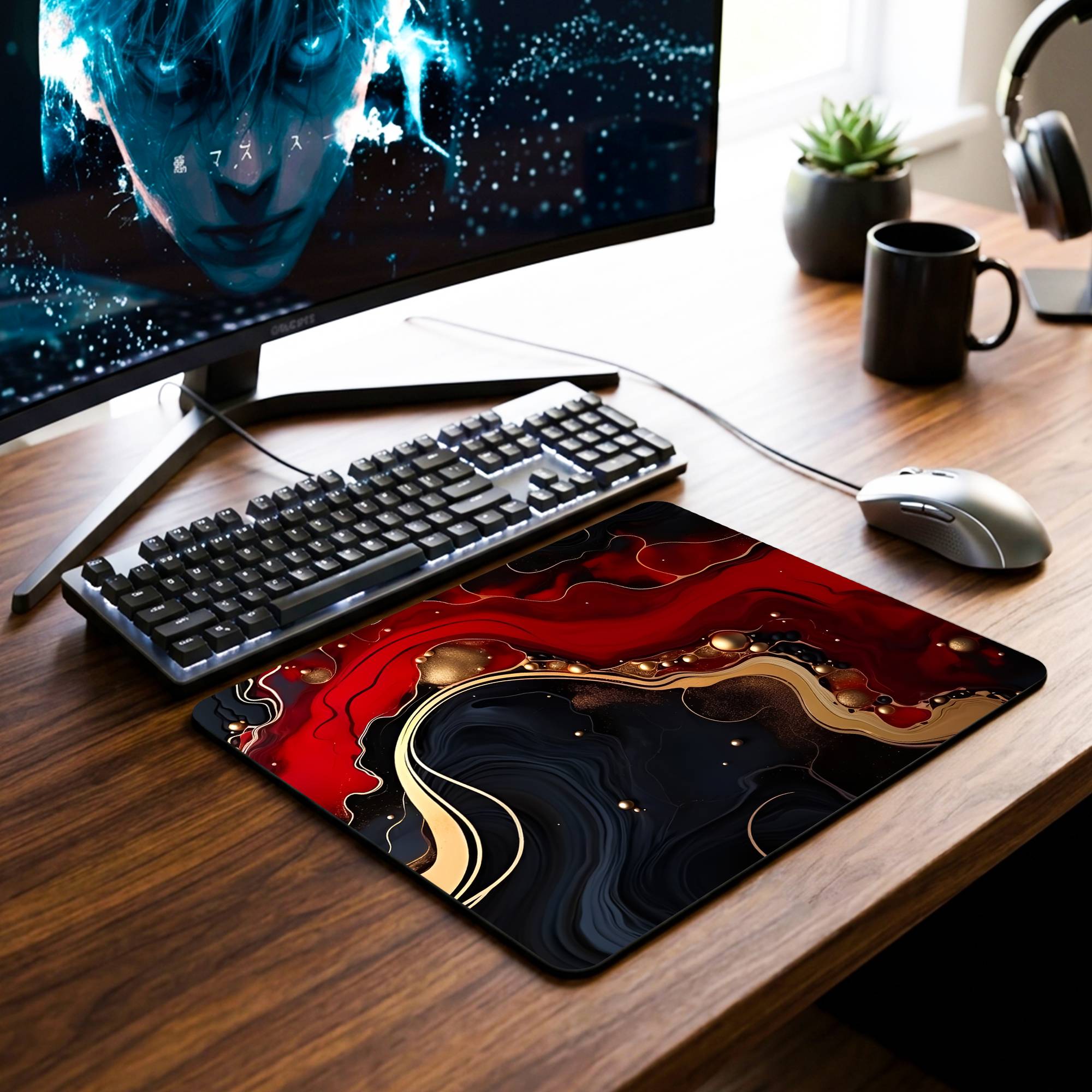 Luxurious Marble Desk Mat - 7.5 x 9 Inch image