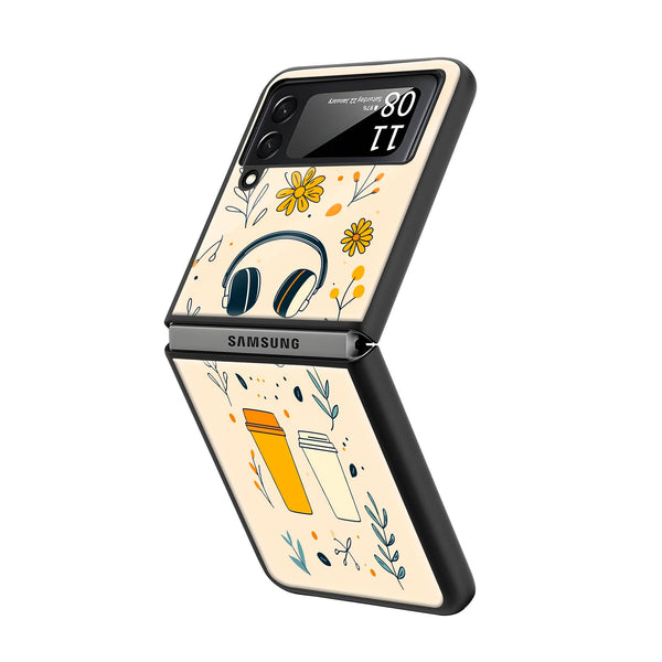 Coffee & Tunes Samsung Z Flip Glass Case image 1