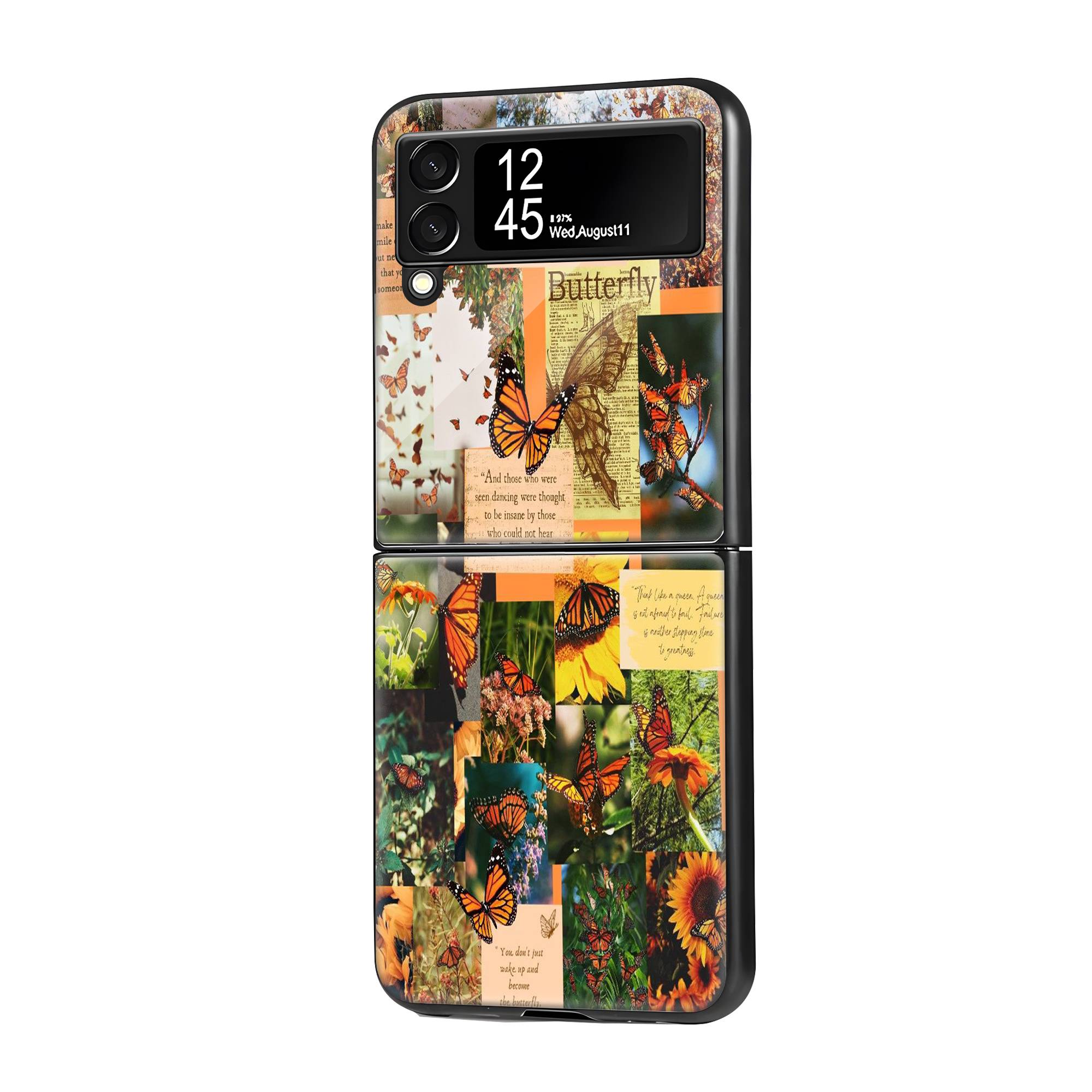 Butterfly Aesthetic Samsung Z Flip Glass Case image 0 Main image