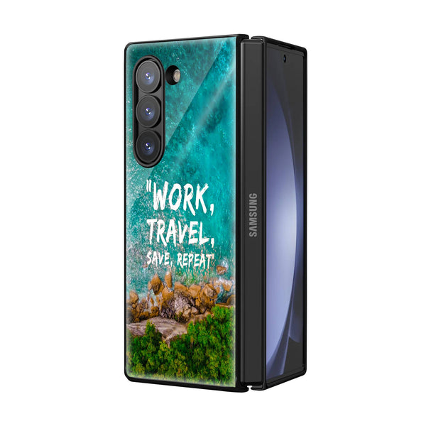 Work Travel Samsung Z Fold Glass Case image 1