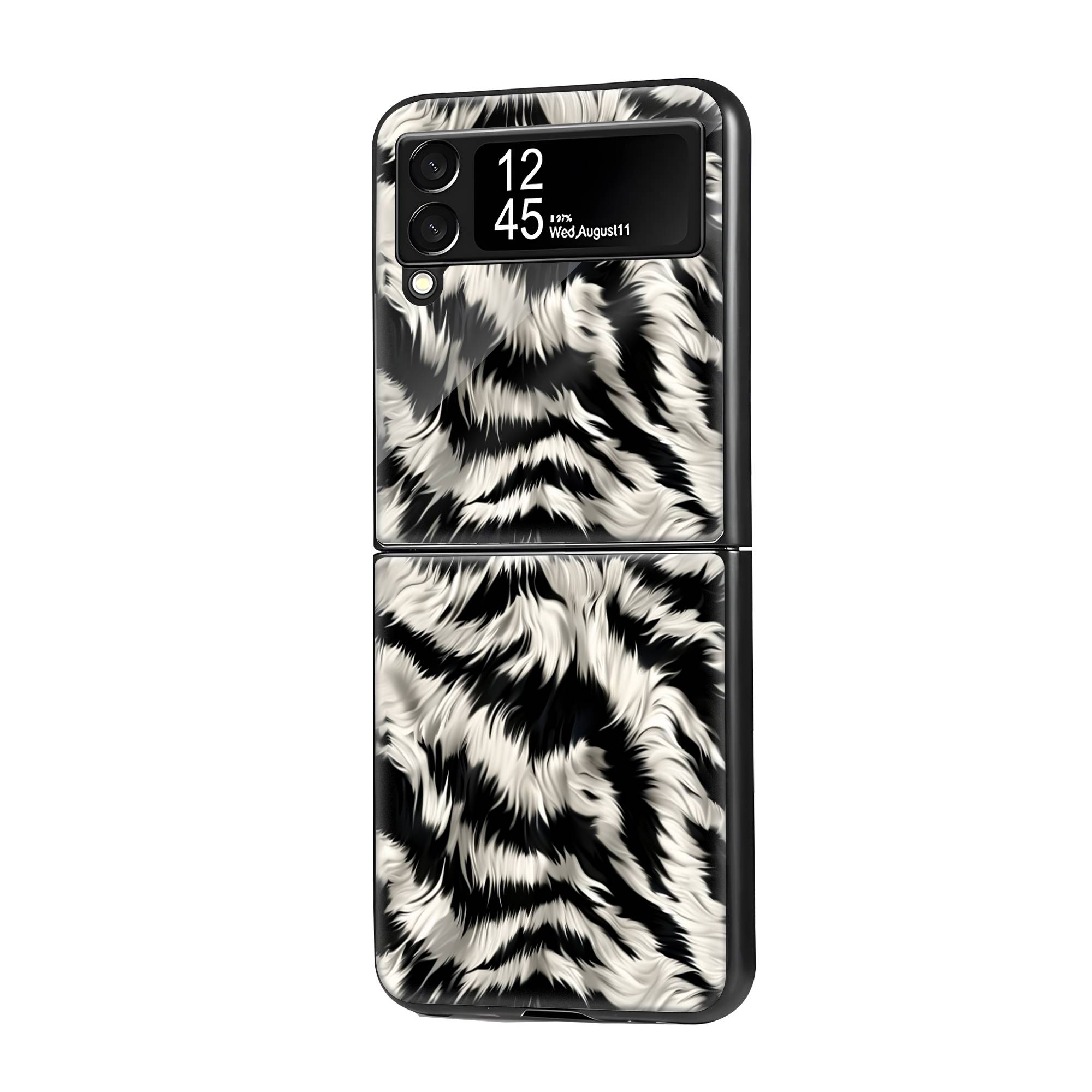 Zebra Fur Samsung Z Flip Glass Case image 0 Main image