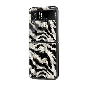 Zebra Fur Samsung Z Flip Glass Case image 0