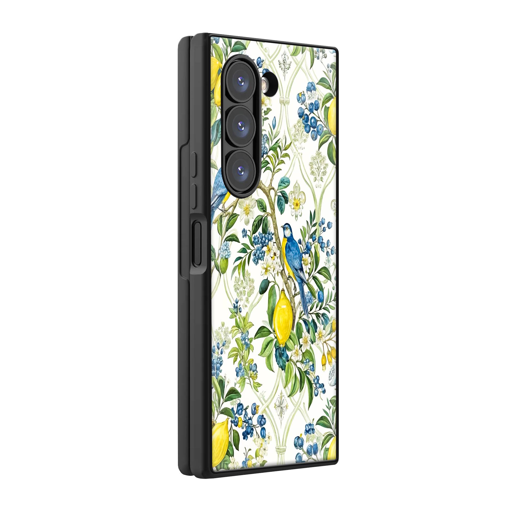 Blueberry Birds Samsung Z Fold Glass Case image 0 Main image