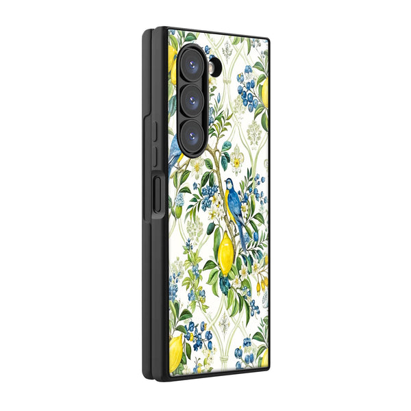 Blueberry Birds Samsung Z Fold Glass Case image 0