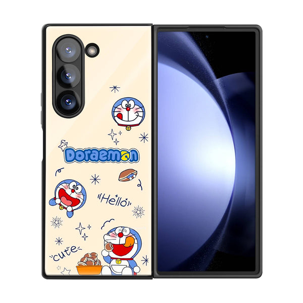 Cute Doraemon Samsung Z Fold Glass Case image 2