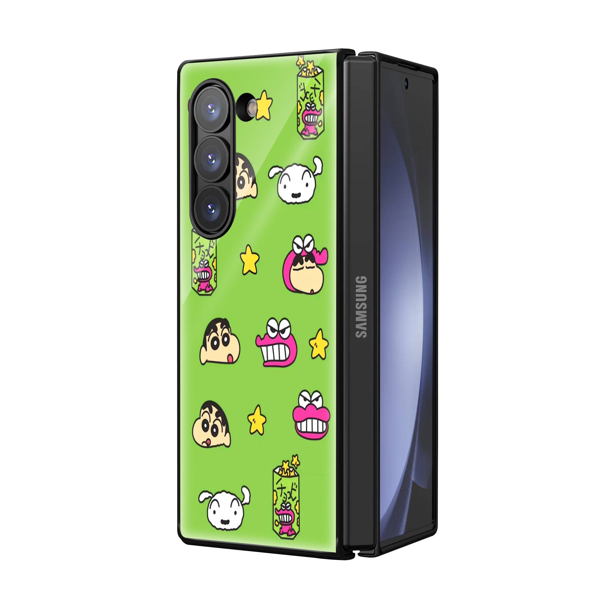 Playful Shin-chan Samsung Z Fold Glass Case Secondary image