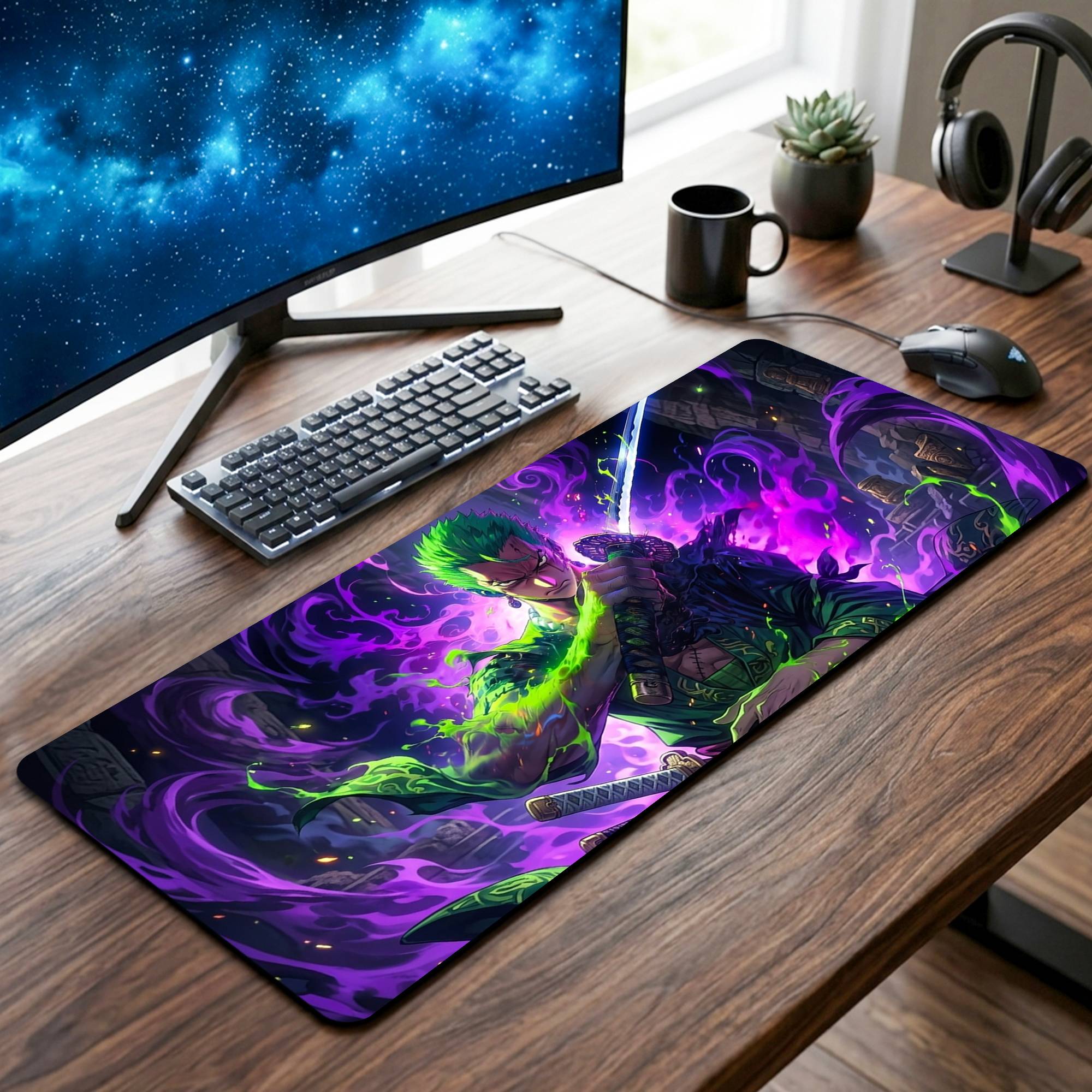 Roronoa Zoro Desk Mat - 12 x 32 Inch image