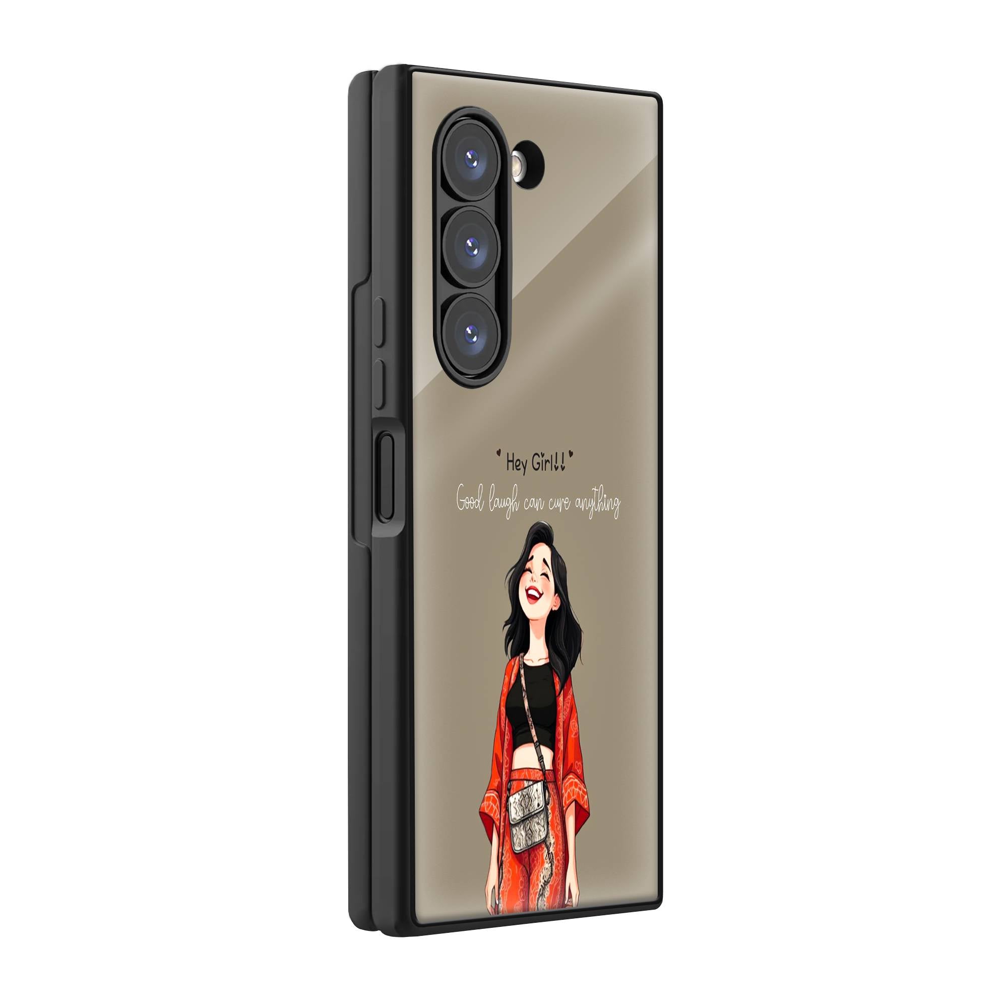 Hey Girl Samsung Z Fold Glass Case image 0