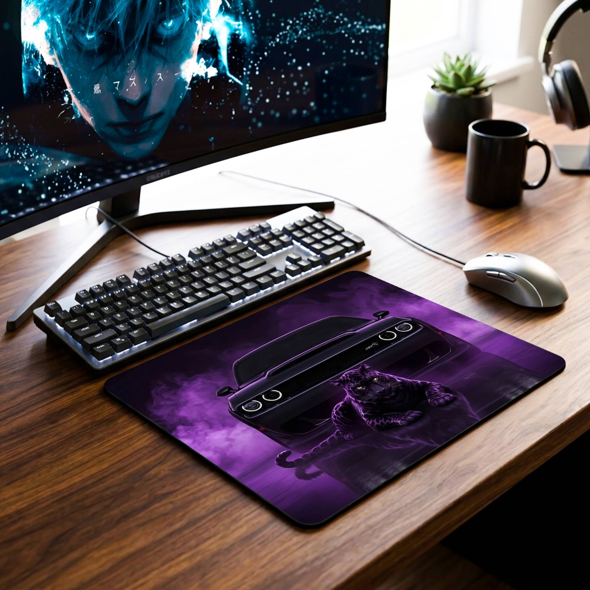 Dark Muscle Car Desk Mat - 7.5 x 9 Inch image
