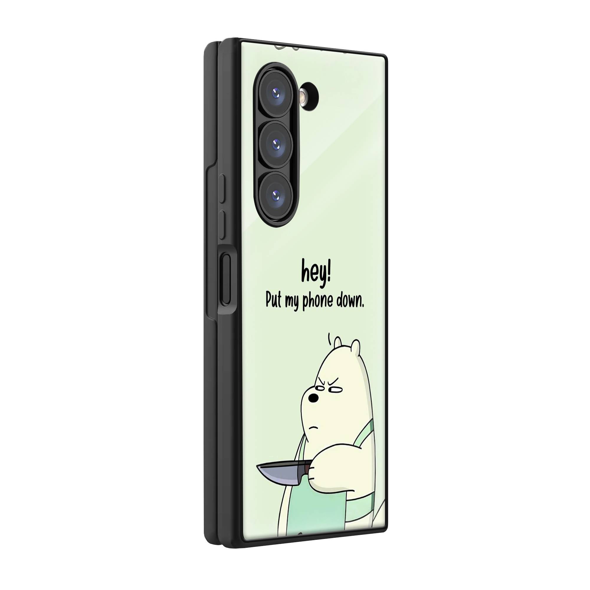 Hey Bear Samsung Z Fold Glass Case image 0 Main image