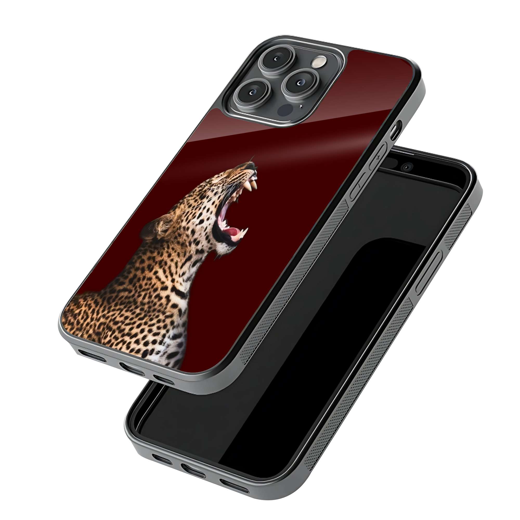 Leopard Minimalist Art Glass Case image 2