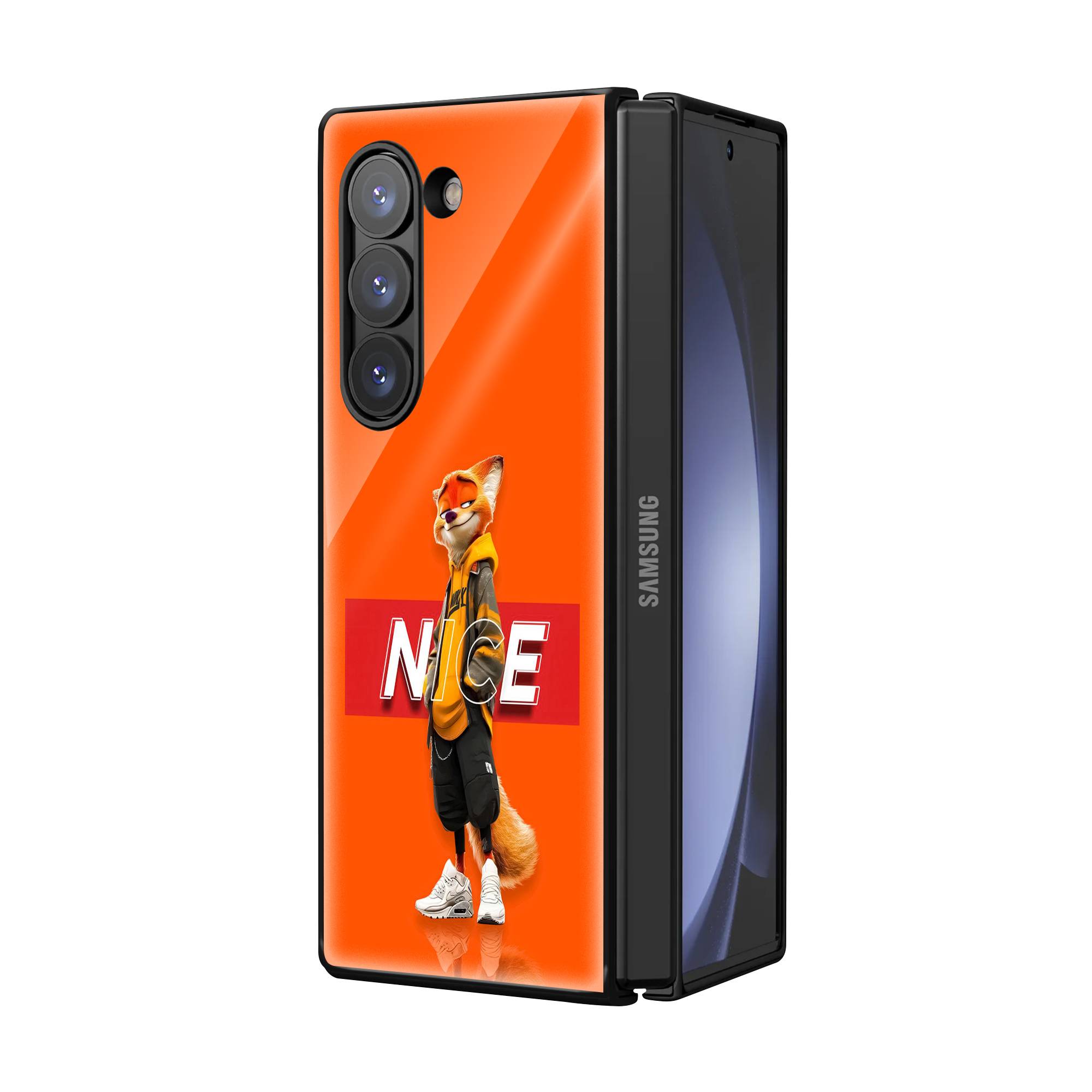 Modern Fox Samsung Z Fold Glass Case image 1