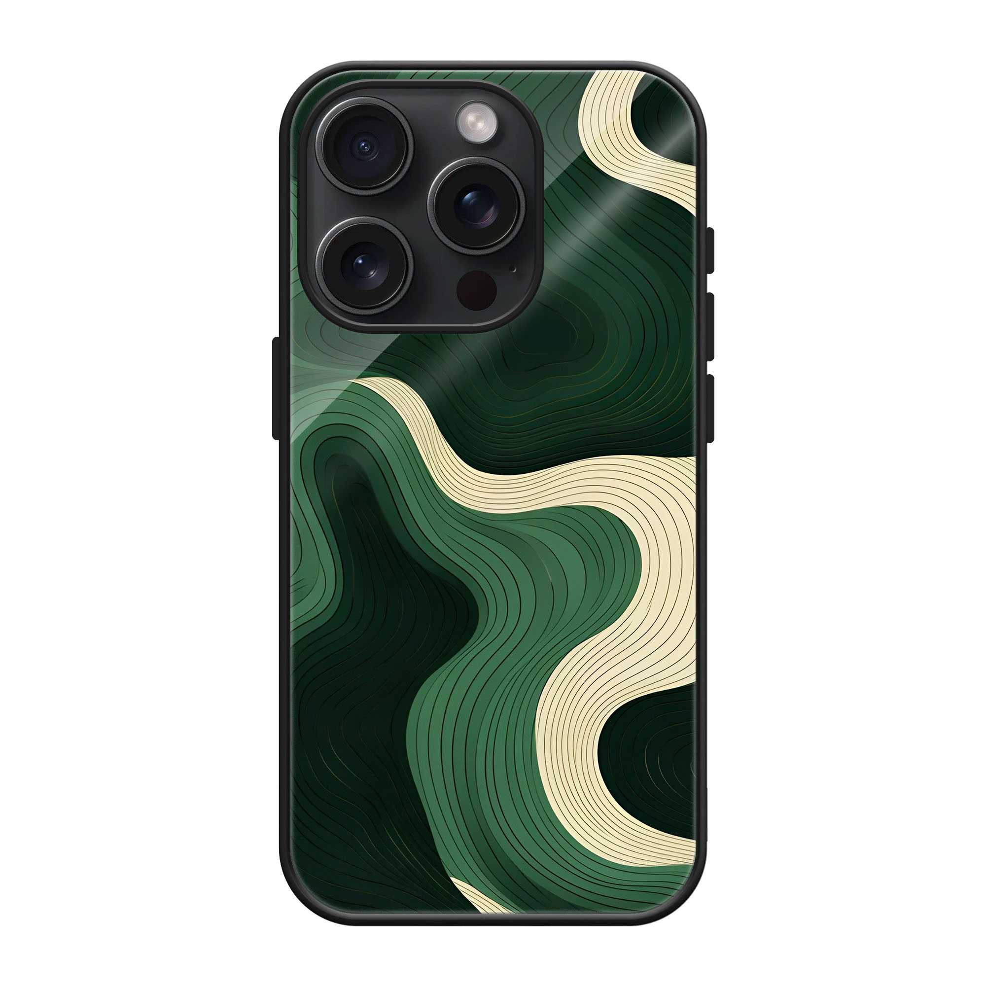 Green Contours Glass Case image 0