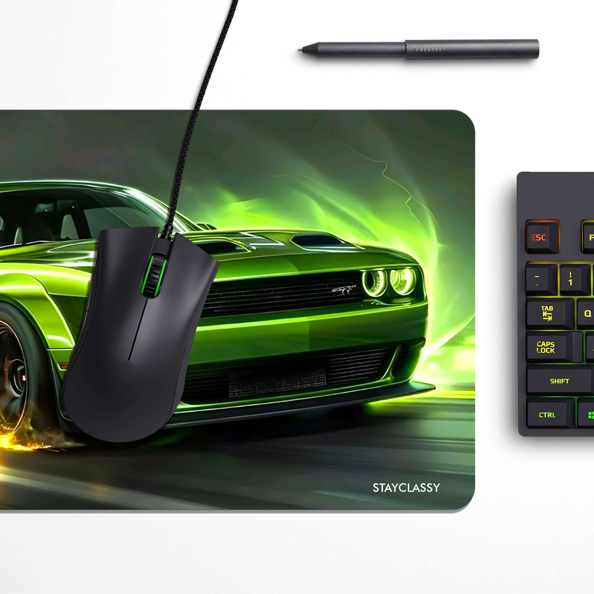 Green Dodge Desk Mat image 2