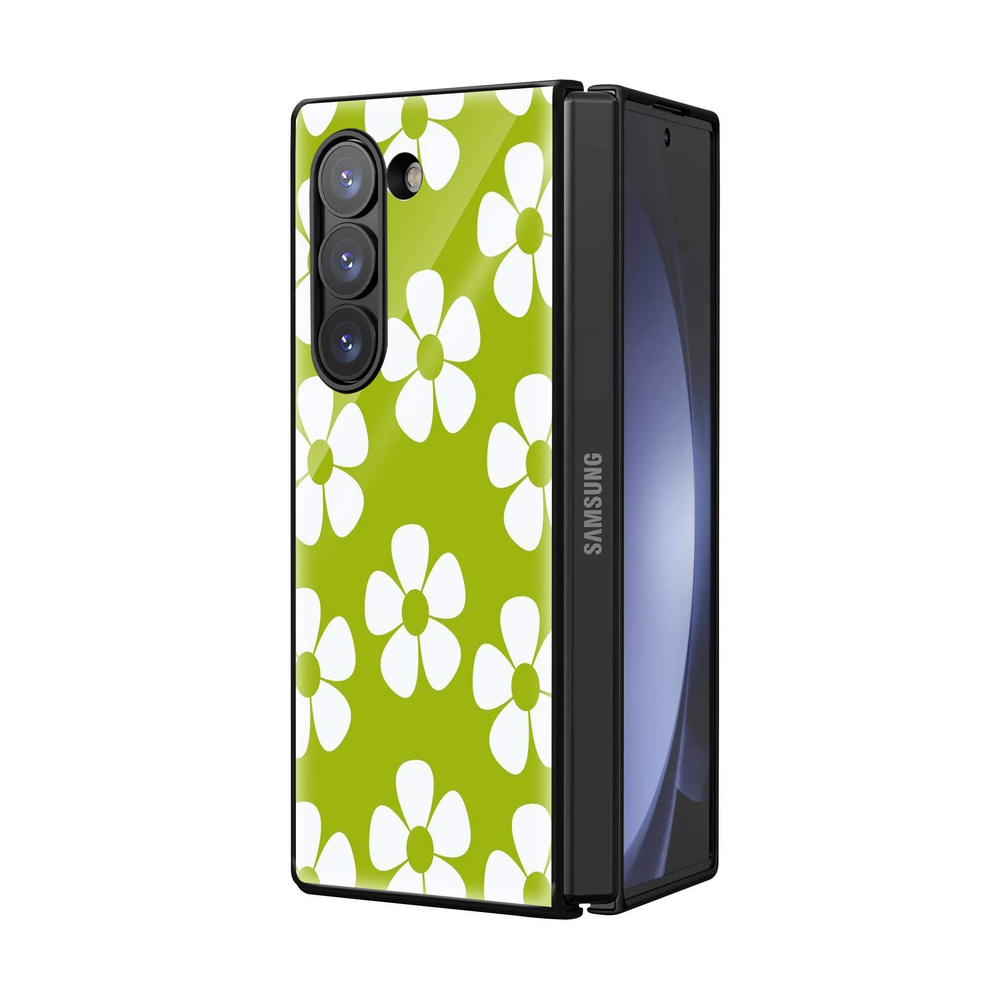 Modern Daisy Samsung Z Fold Glass Case image 1