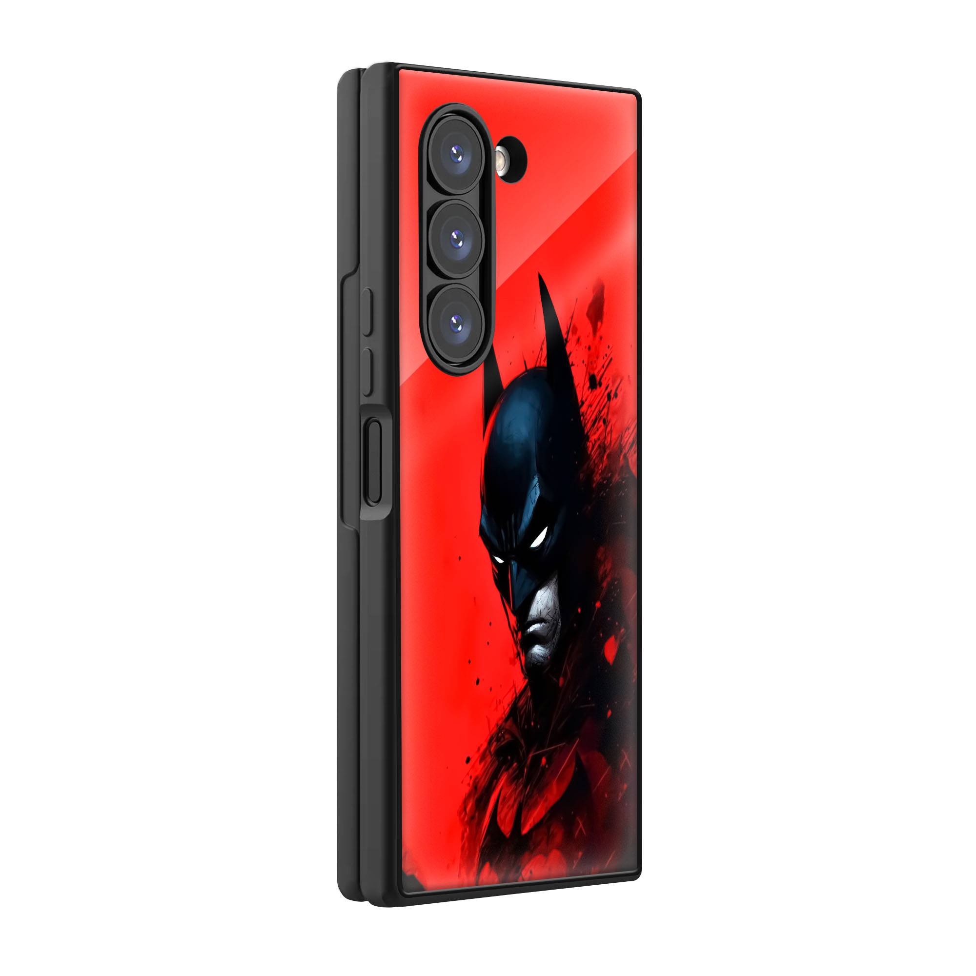 Red Gritty Digital Samsung Z Fold Glass Case image 0 Main image