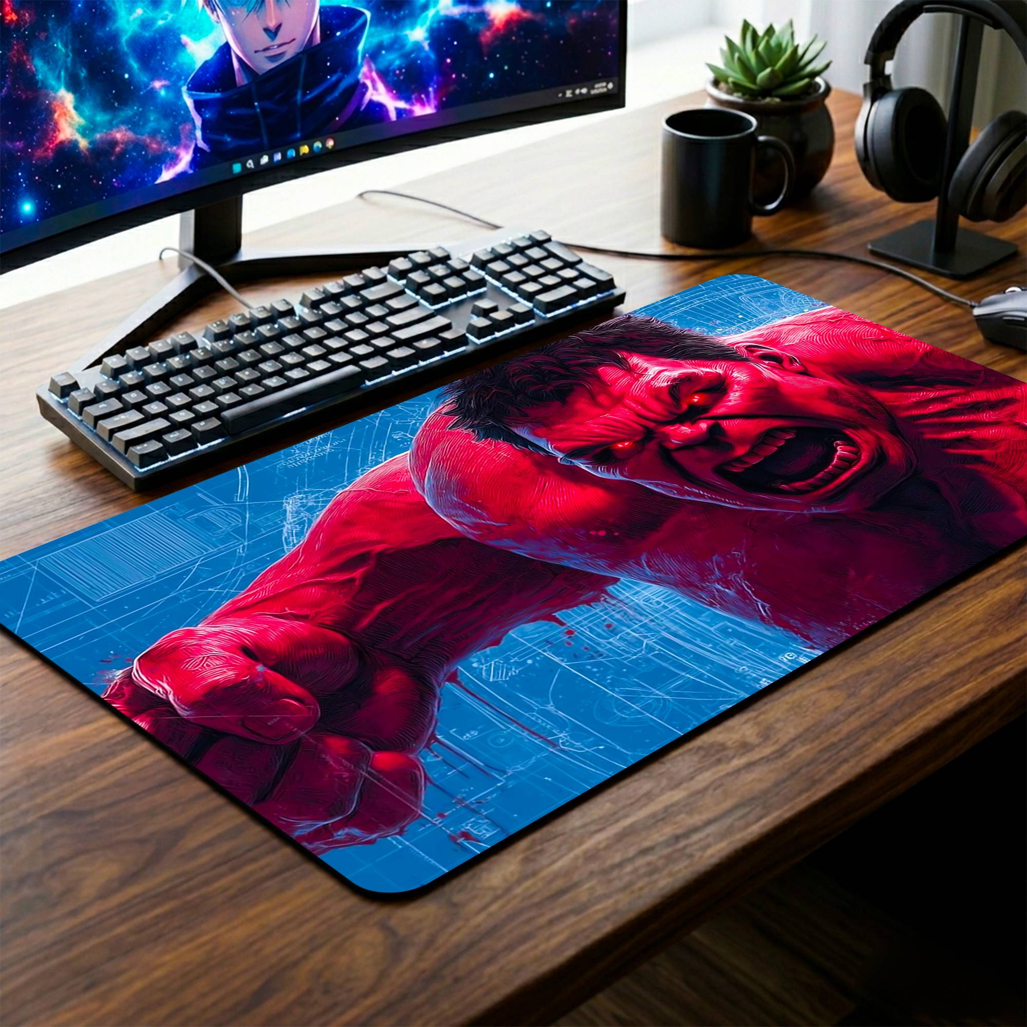Red Hulk Desk Mat - 14 x 23 Inch image