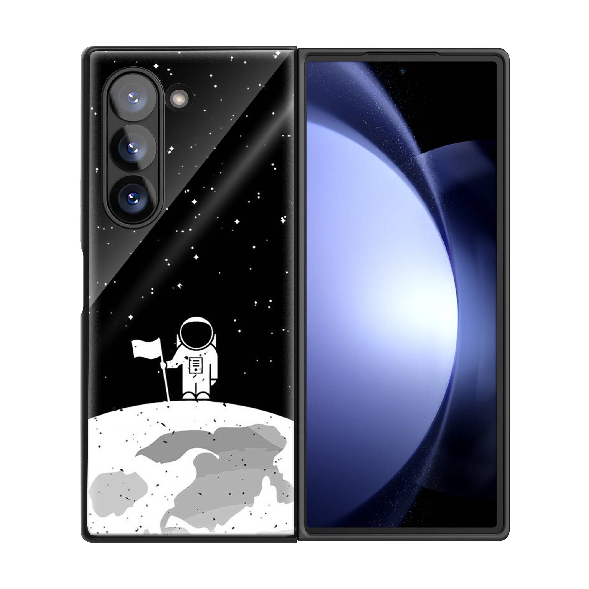 Astronaut On Moon Samsung Z Fold Glass Case image 2