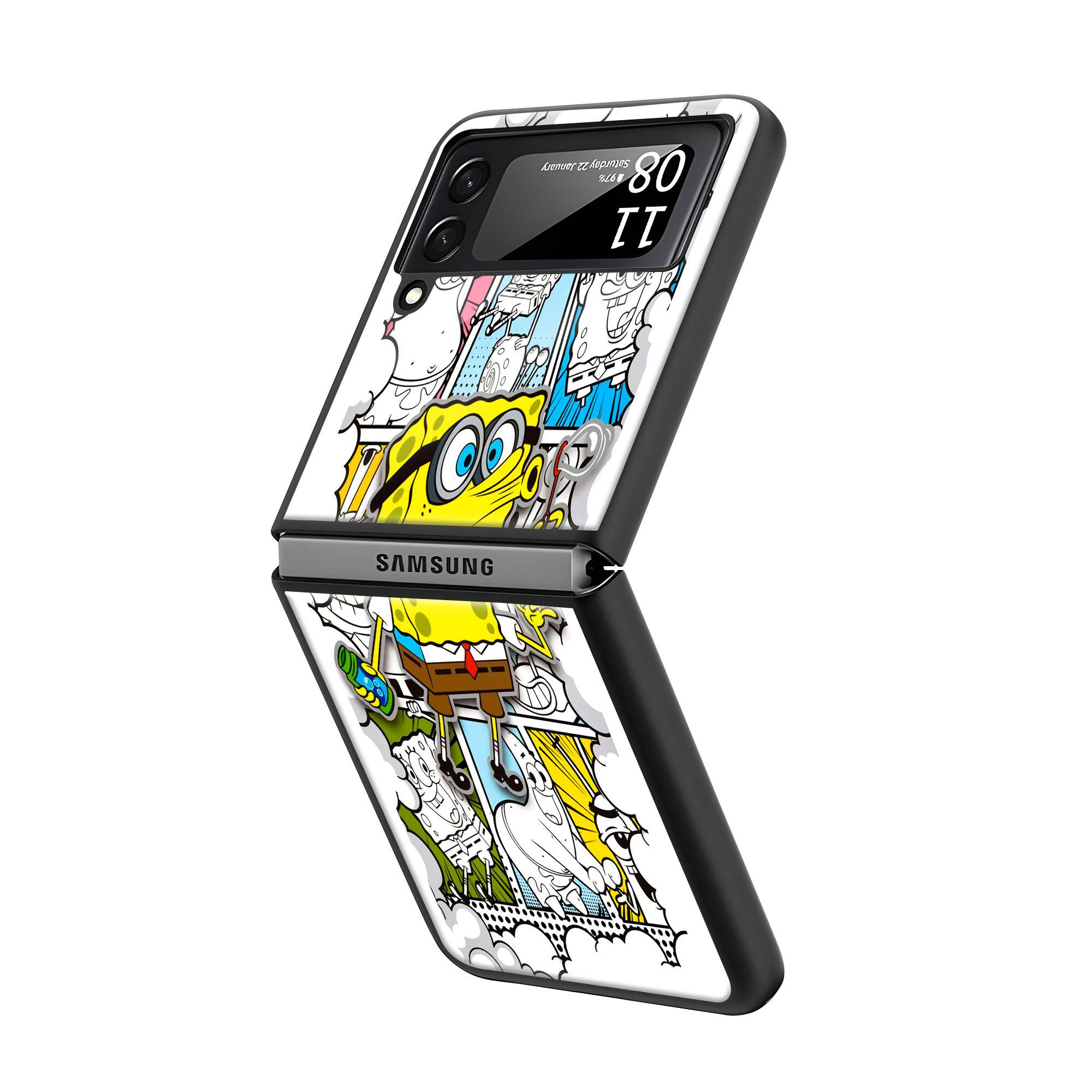 SpongeBob Samsung Z Flip Glass Case image 1