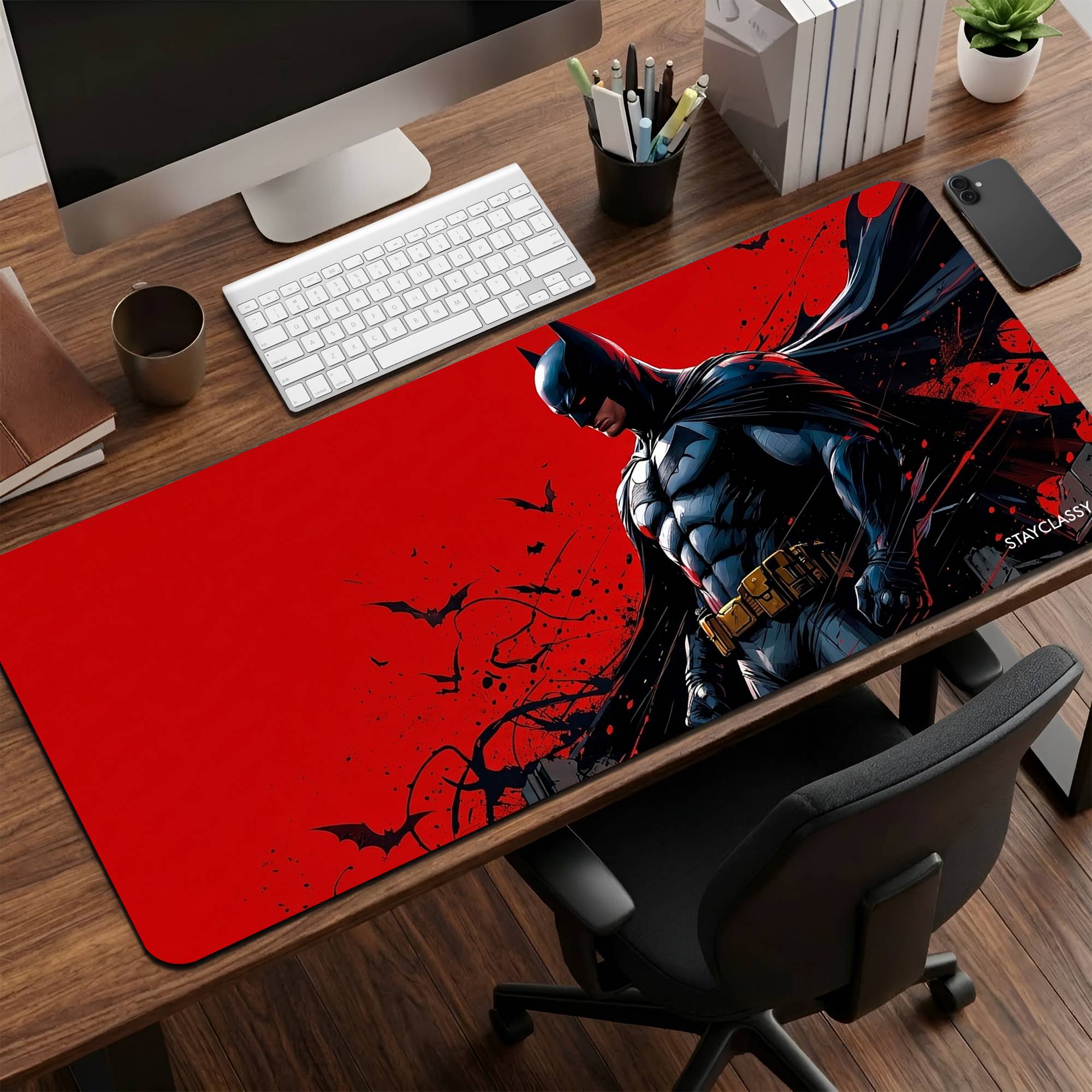 Red Batman Desk Mat image 0