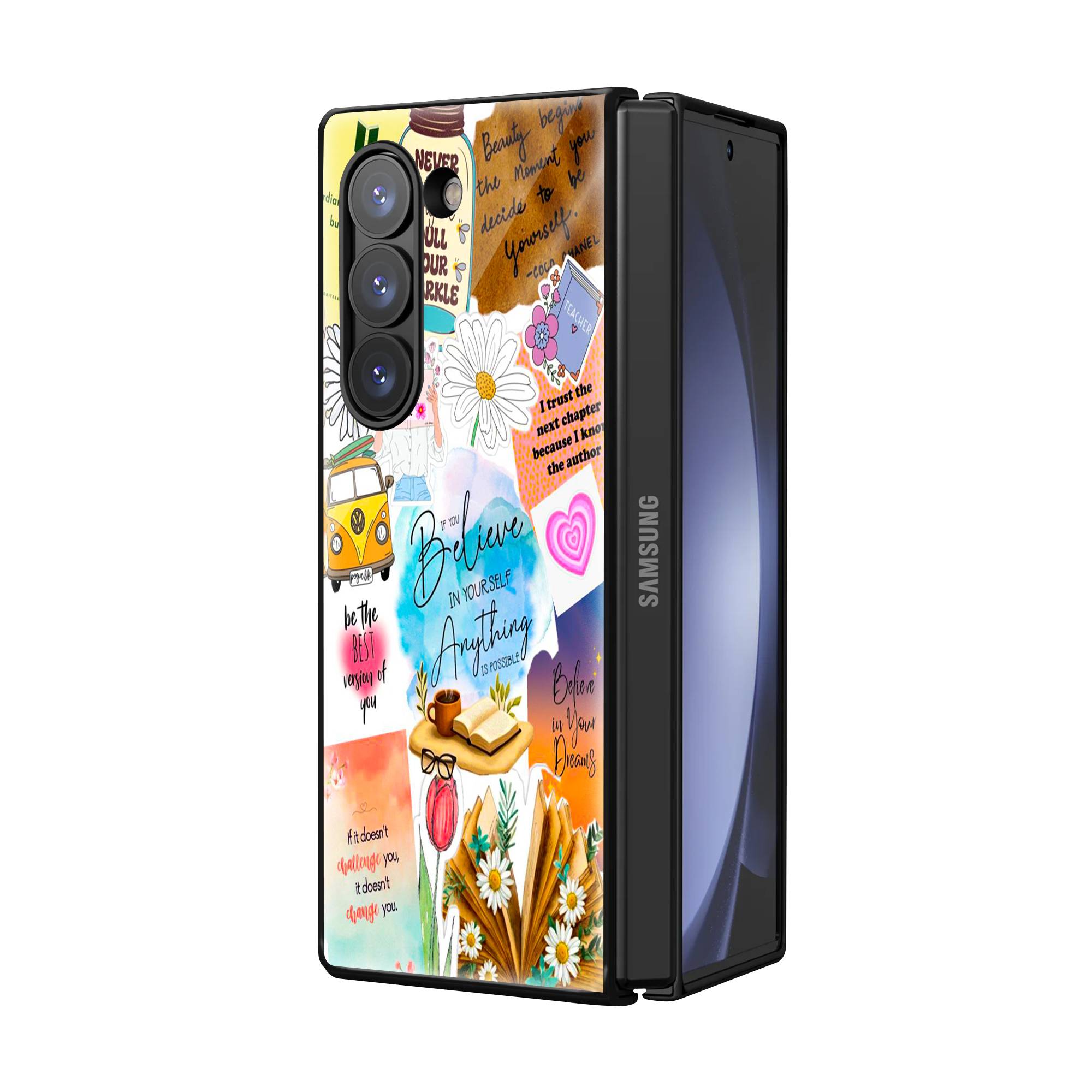 Inspirational Stickers Samsung Z Fold Glass Case Secondary image